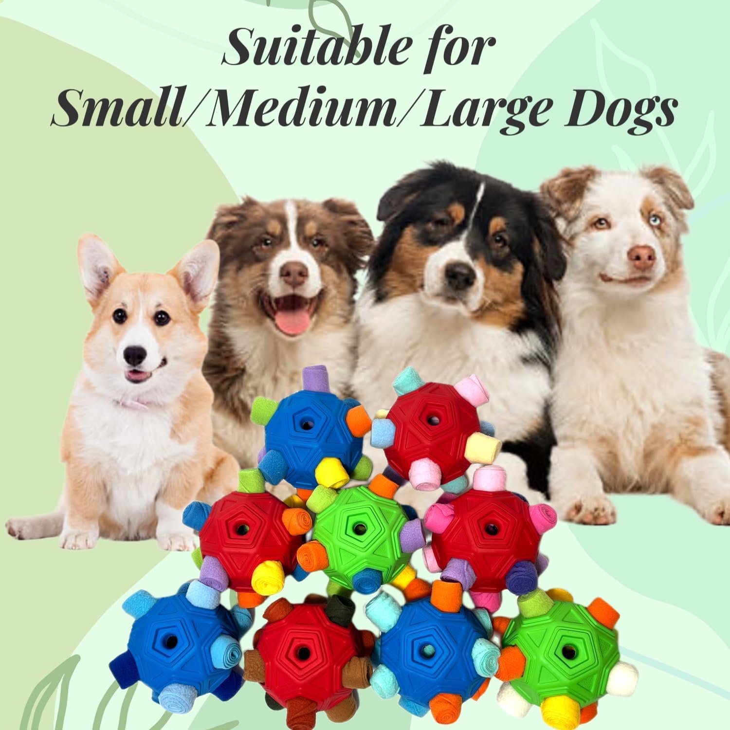 CIIVURR Snuffle Ball for Dog Toys Unbreakable Upgrade Ball Interactive Toy Foraging Snuffle Mat Puppy Treat Dispenser Slow Feede