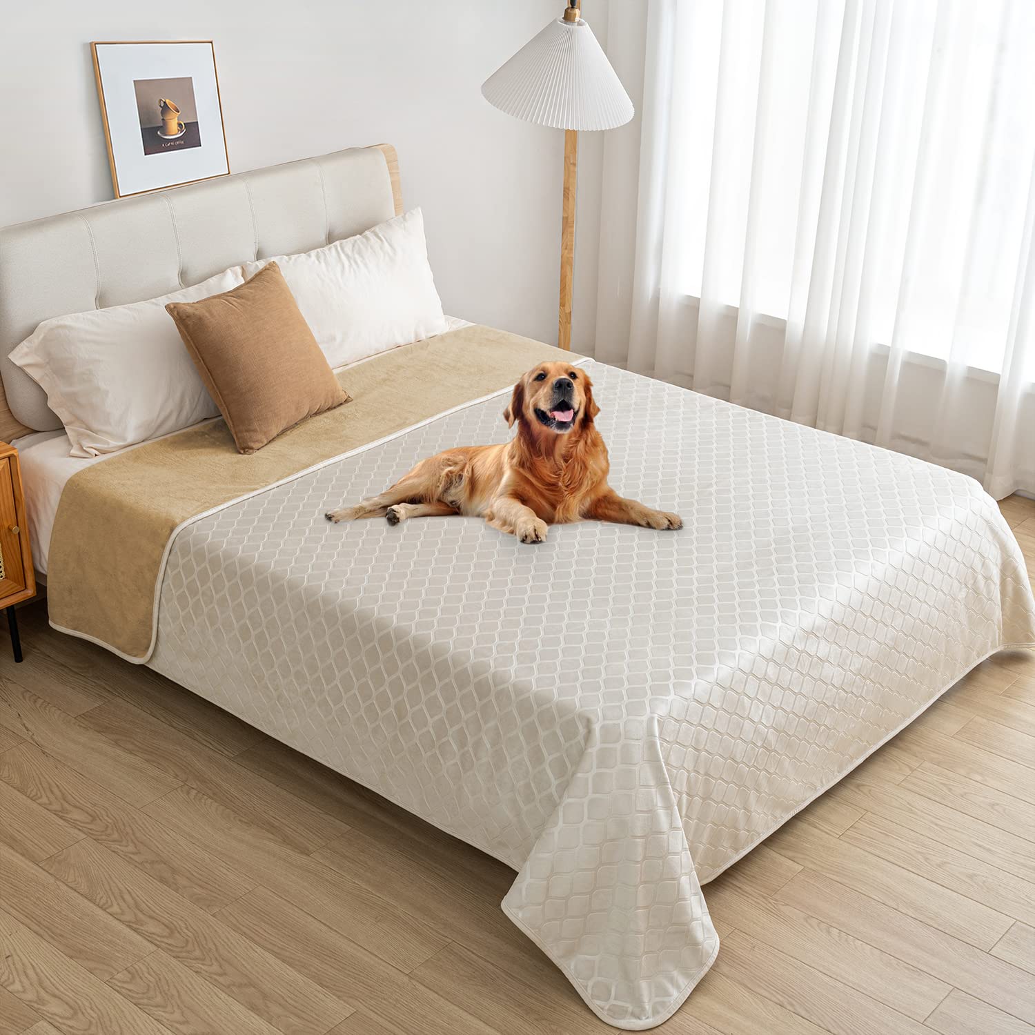Fuguitex Waterproof Dog Blanket Bed Cover Dog Crystal Velvet Moroccan Fuzzy Cozy Plush Pet Blanket Throw Blanket For Couch Sofa