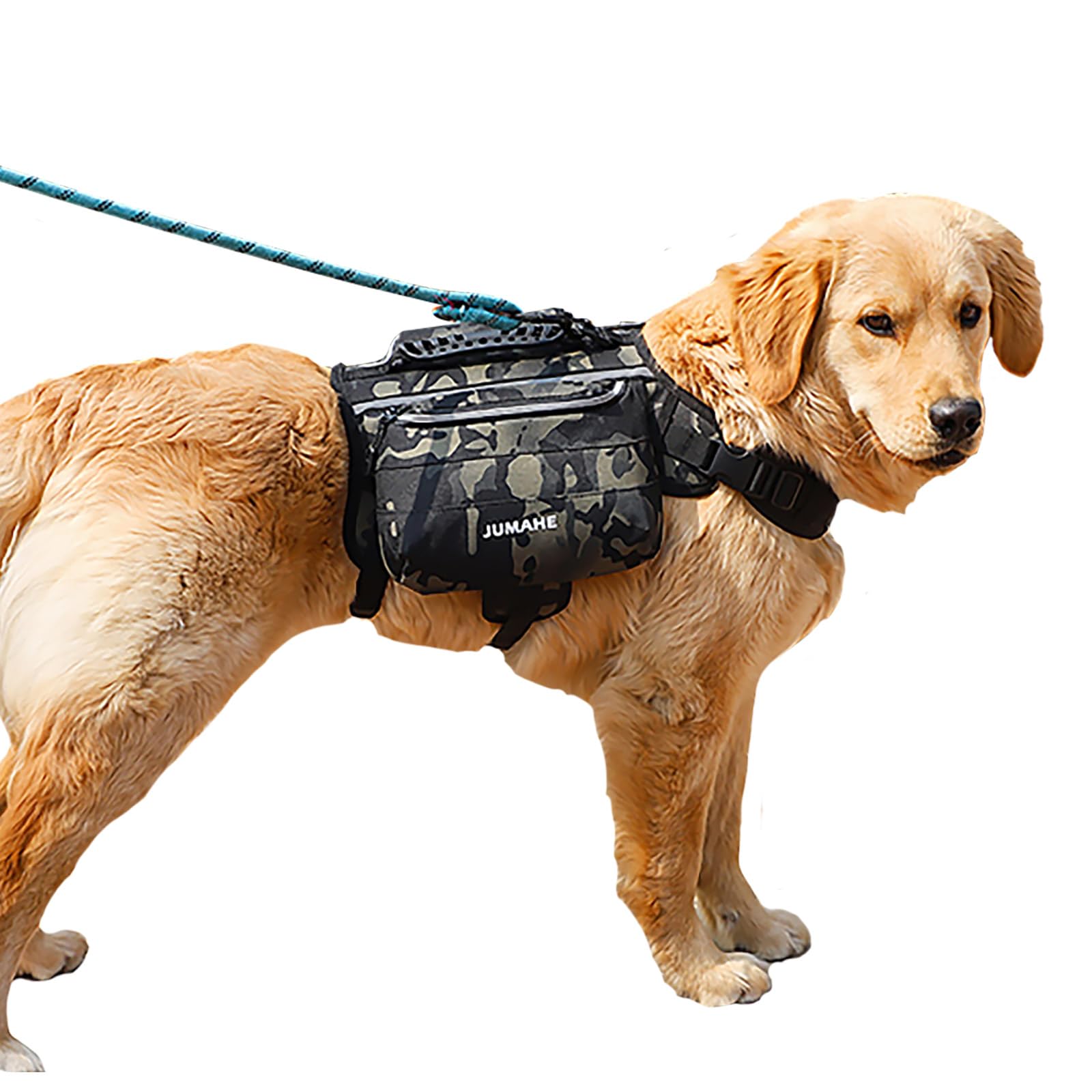 Goocare X Jumahe 2-In-1 Dog Vest Harness Backpack For Large Dogs, 2 Saddle Bags, Waterproof, Reflective Strips For Safe Walking,