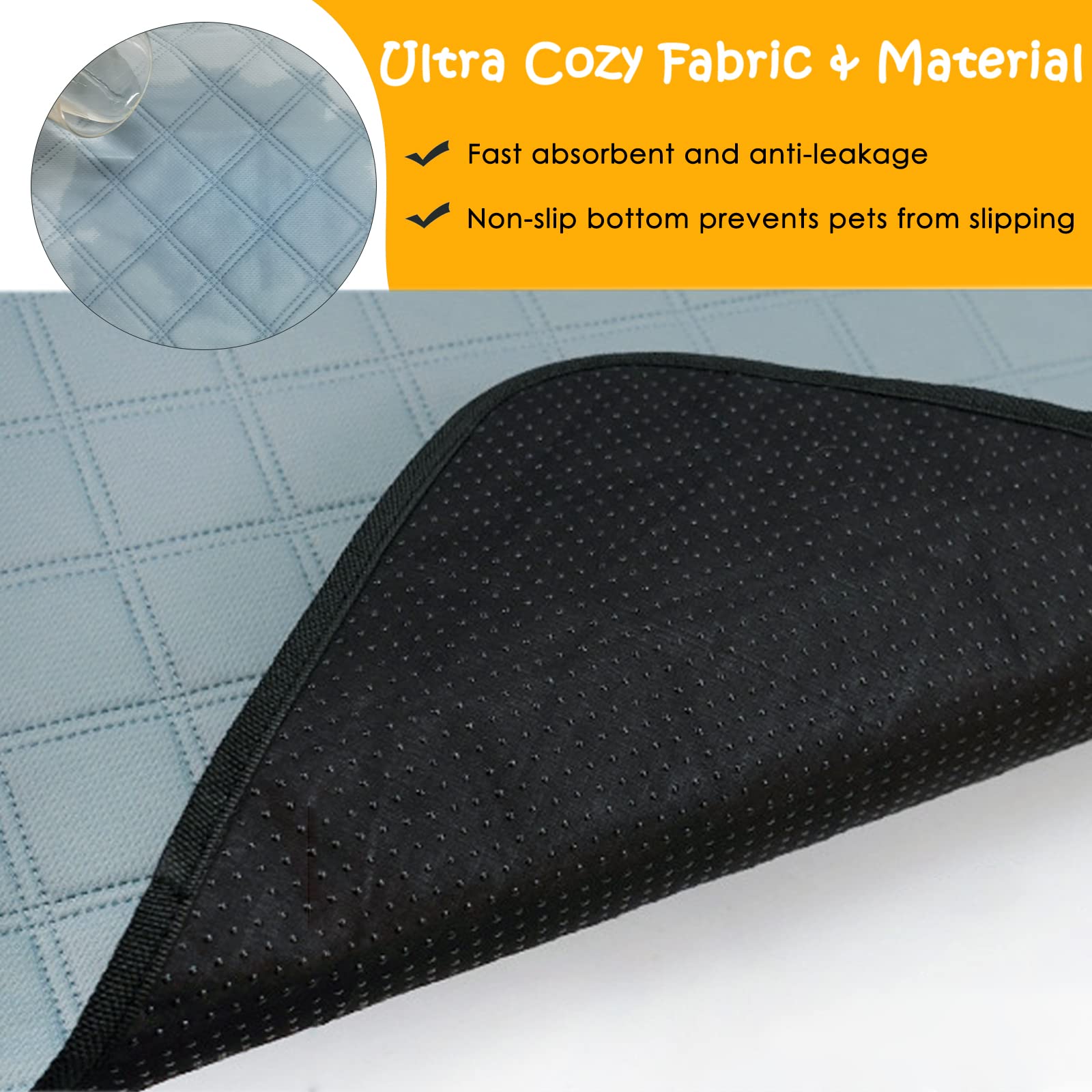 Mooydee 4 Pack Guinea Pig Cage Liners Washable Super Absorbent Guinea Pig Bedding Waterproof Reusable Guinea Pig Pee Pads Anti S