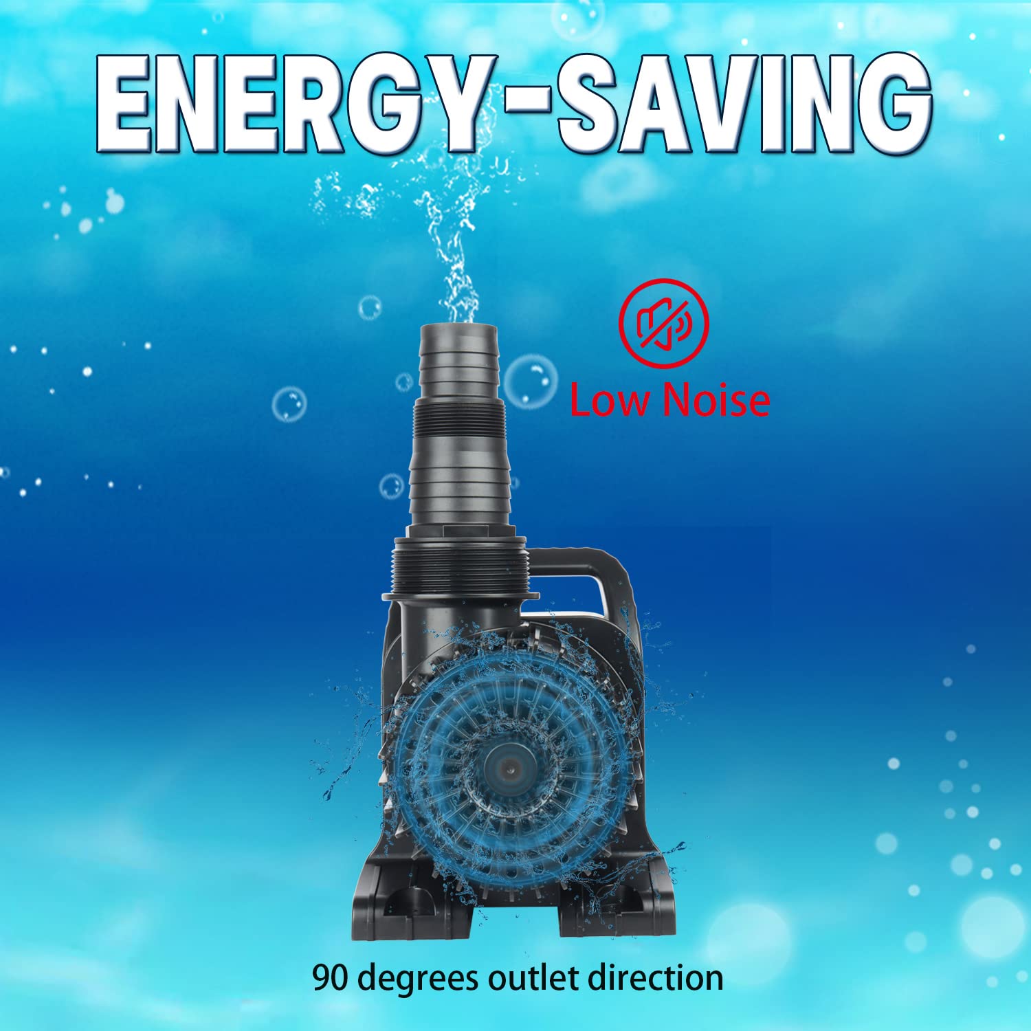 WaterRebirth Submersible Water Pump - 12000GPH, UL Listed, Black, 850W, Ideal for Ponds, Fountains, and Aquariums