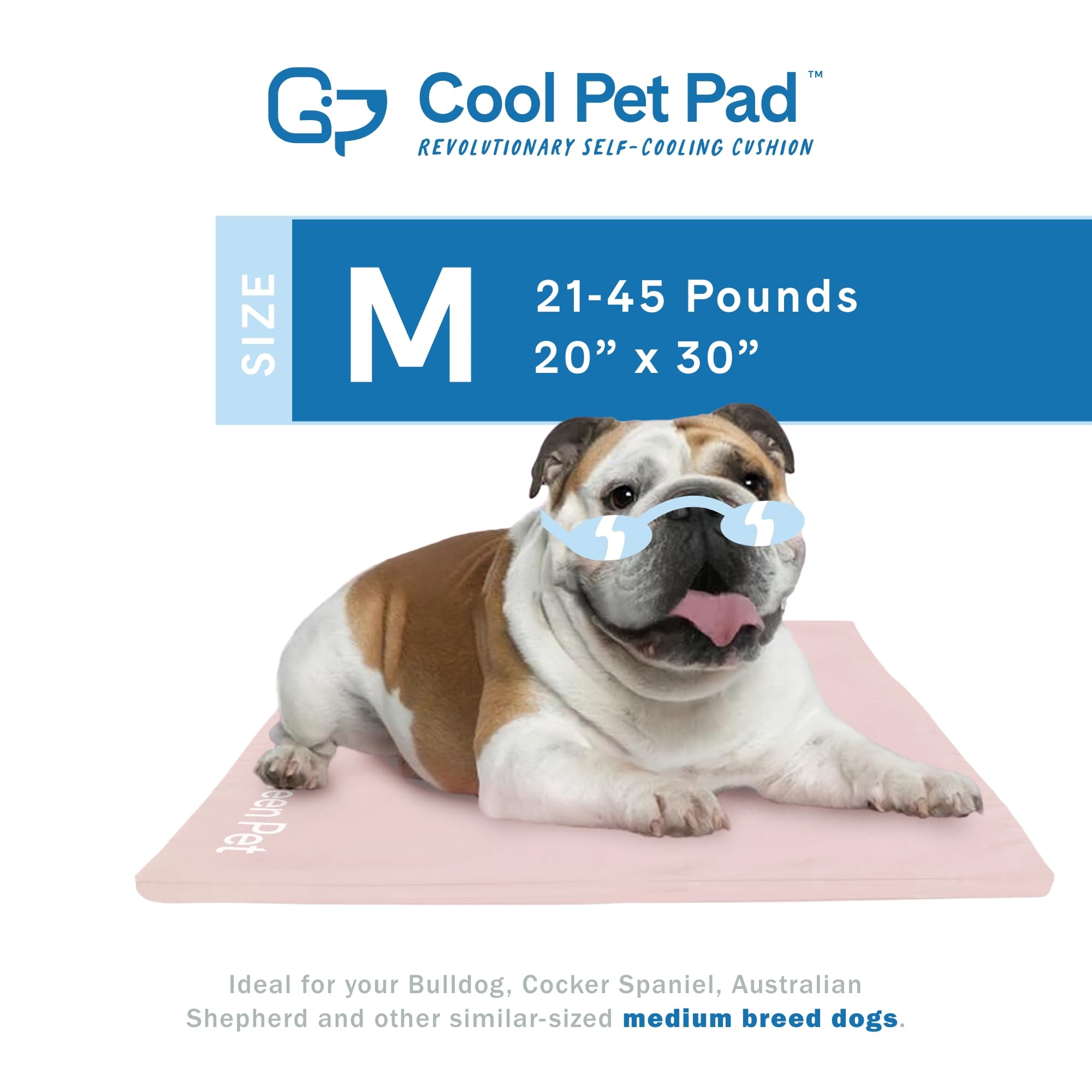 The Green Pet Shop Dog Cooling Mat Cover - Medium, Nude/Pink - Protect Your Cool Pet Pad From Dirt & Damage - Machine Washable