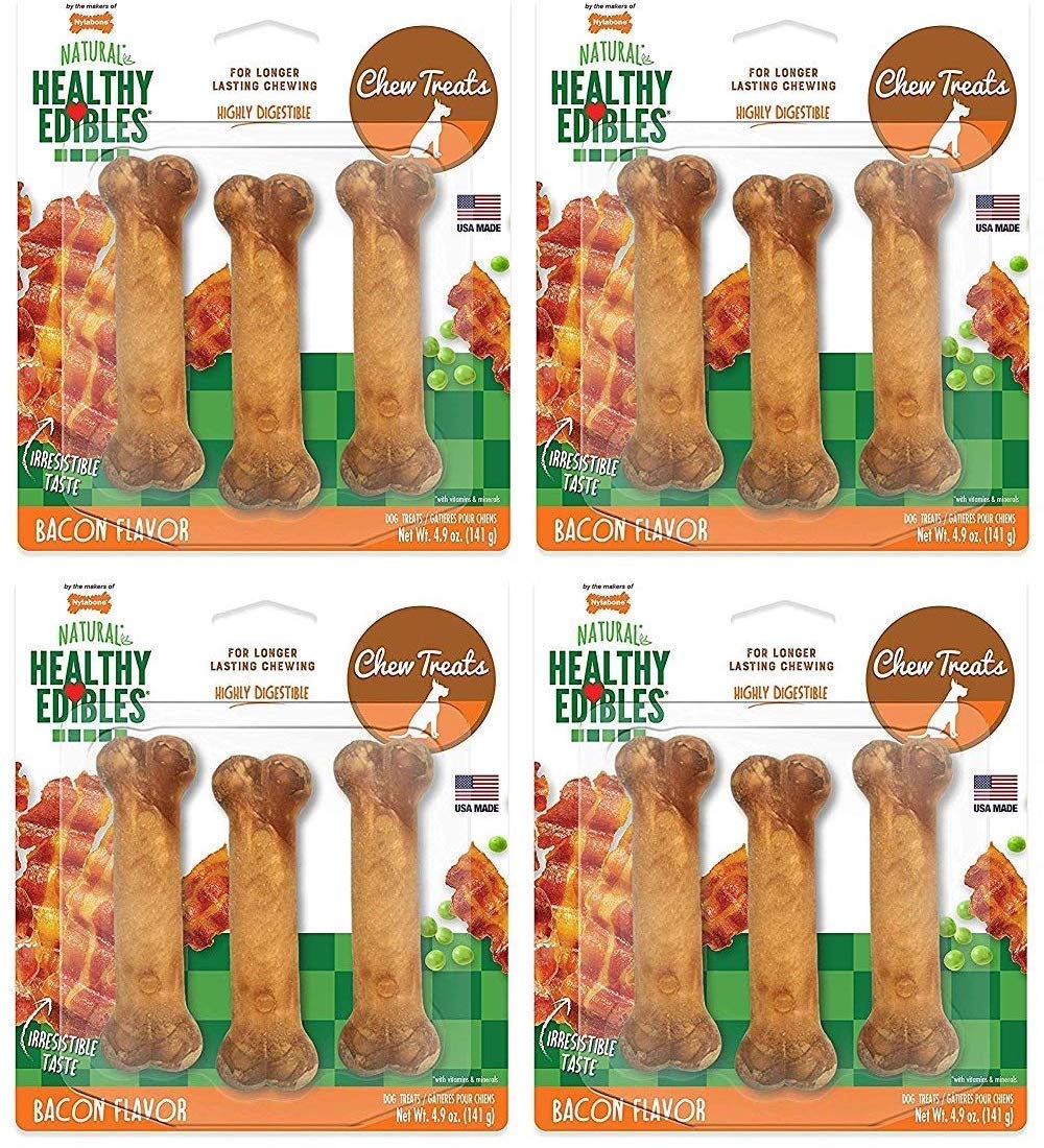 Nylabone Healthy Edibles Longer Lasting Bacon Regular 3pk
