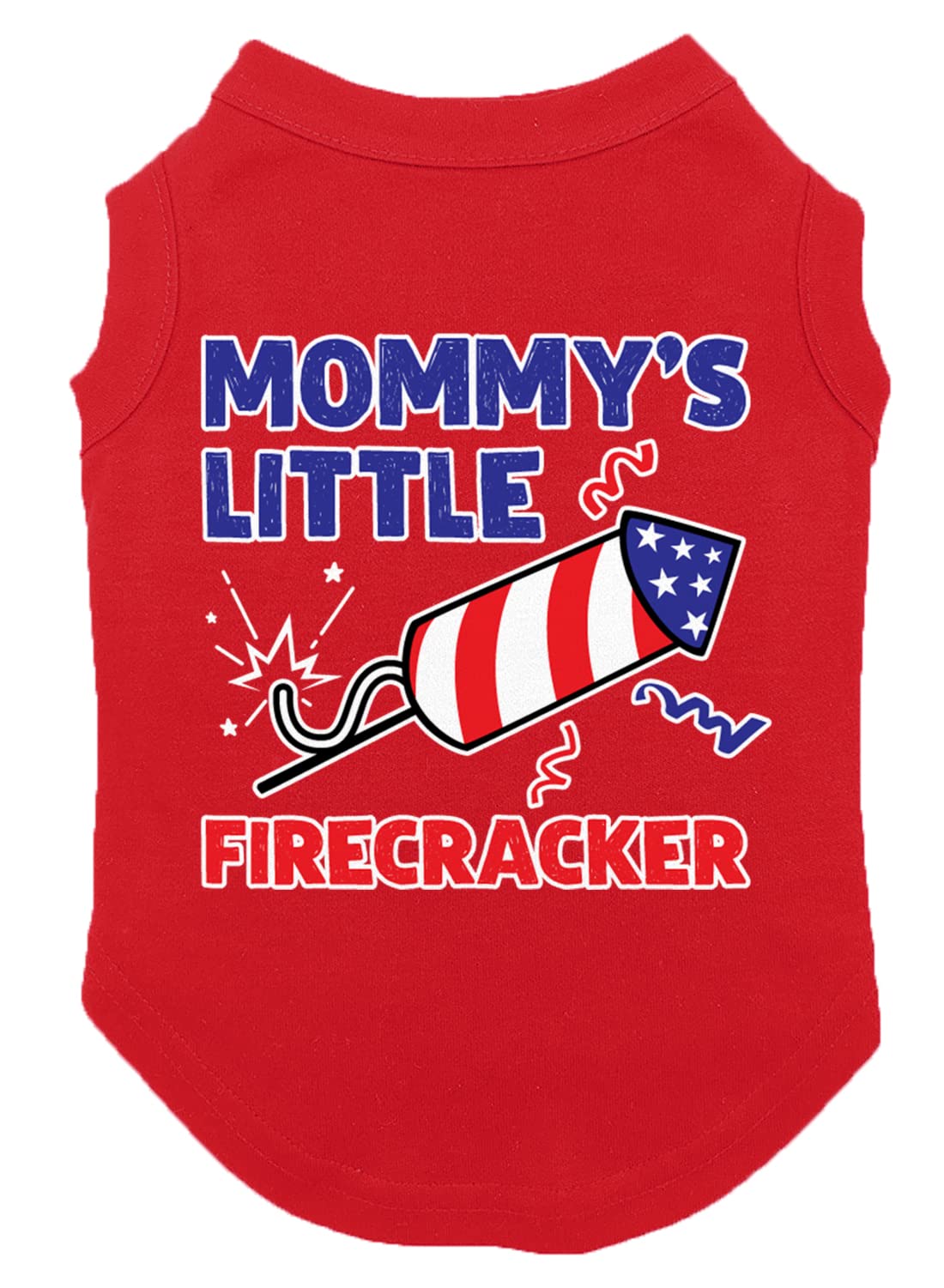 Mommy'S Little Firecracker - Usa Independence Day 4Th Of July Dog Shirt (Red, Large)