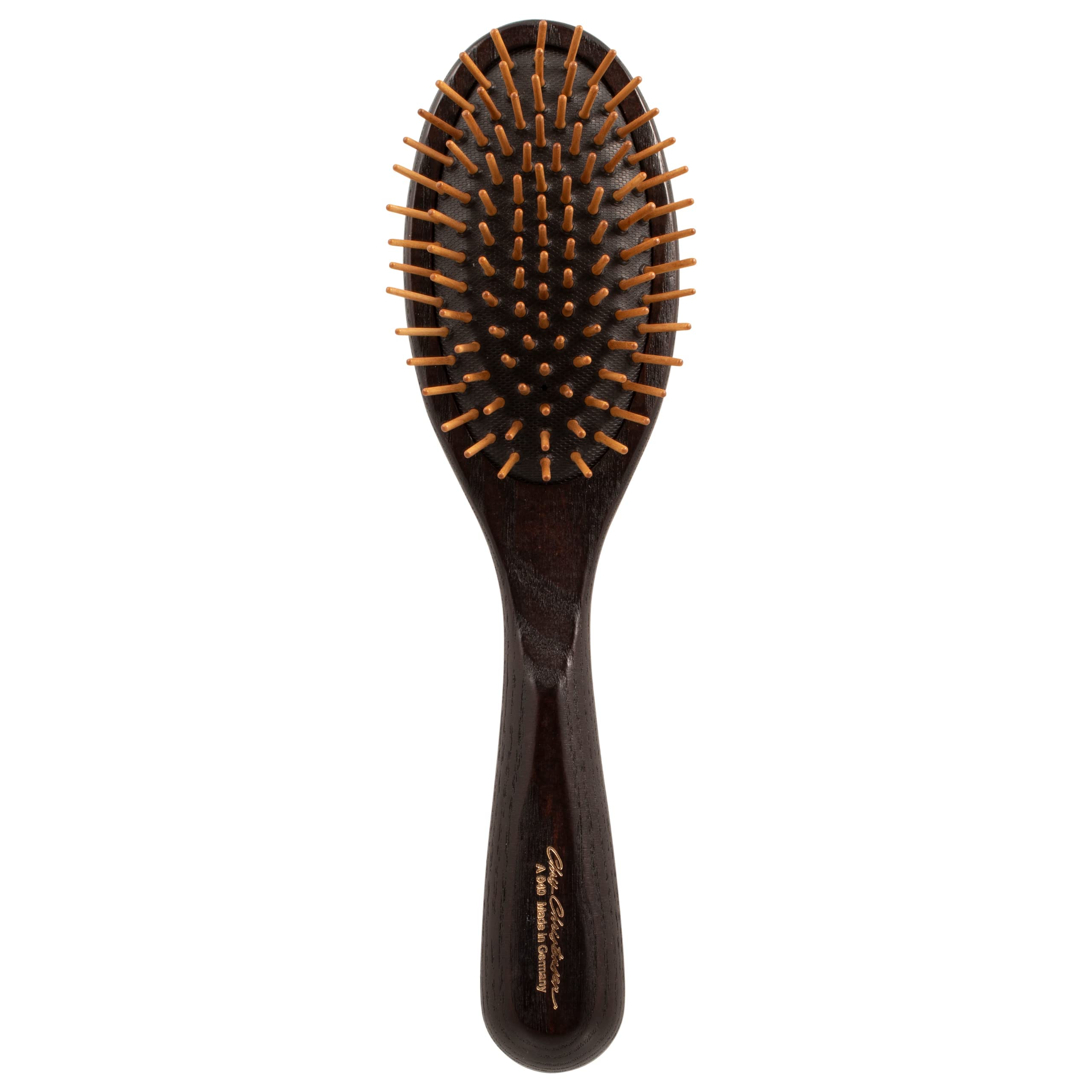 Chris Christensen 20 Mm Oval Wood Pin Dog Brush, Real Wood Pins, 100% Static-Free, Redistributes Natural Oils Into Coat, Reduces Painful Pulling, Large, Brown, Groom Like A Professional