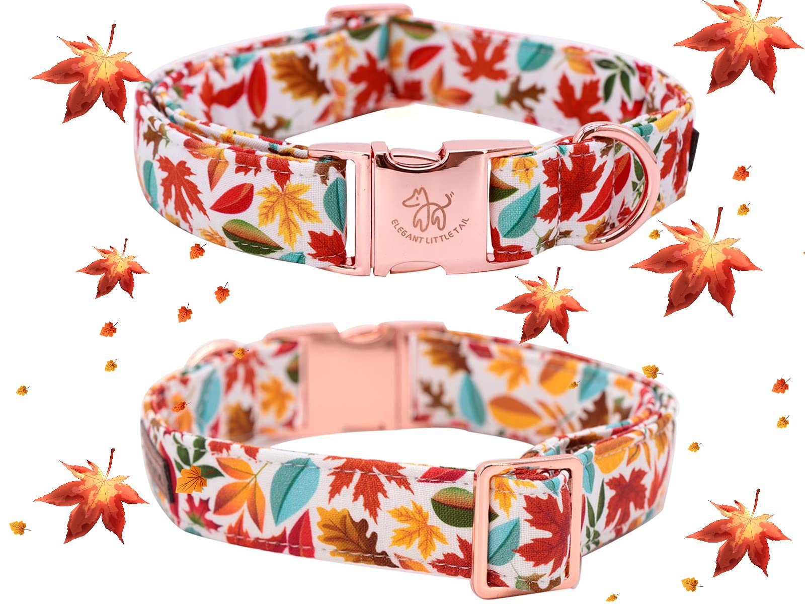Elegant Little Tail Fall Dog Collar, Male Or Female Dog Collar With Bow Adjustable Soft Bow Tie Dog Collars For X-Small Dogs And Cats
