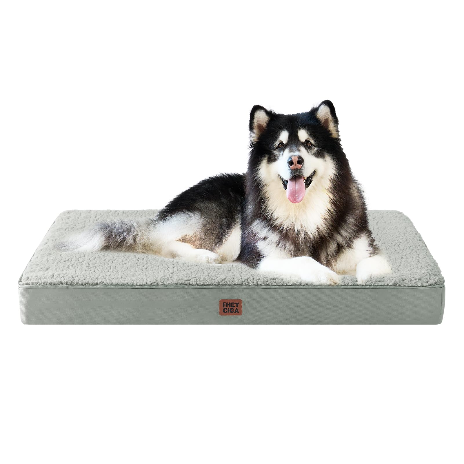 EHEYCIGA Orthopedic XXL Dog Beds for Jumbo Dogs with Removable Washable Cover,Greyish Green, 50x36