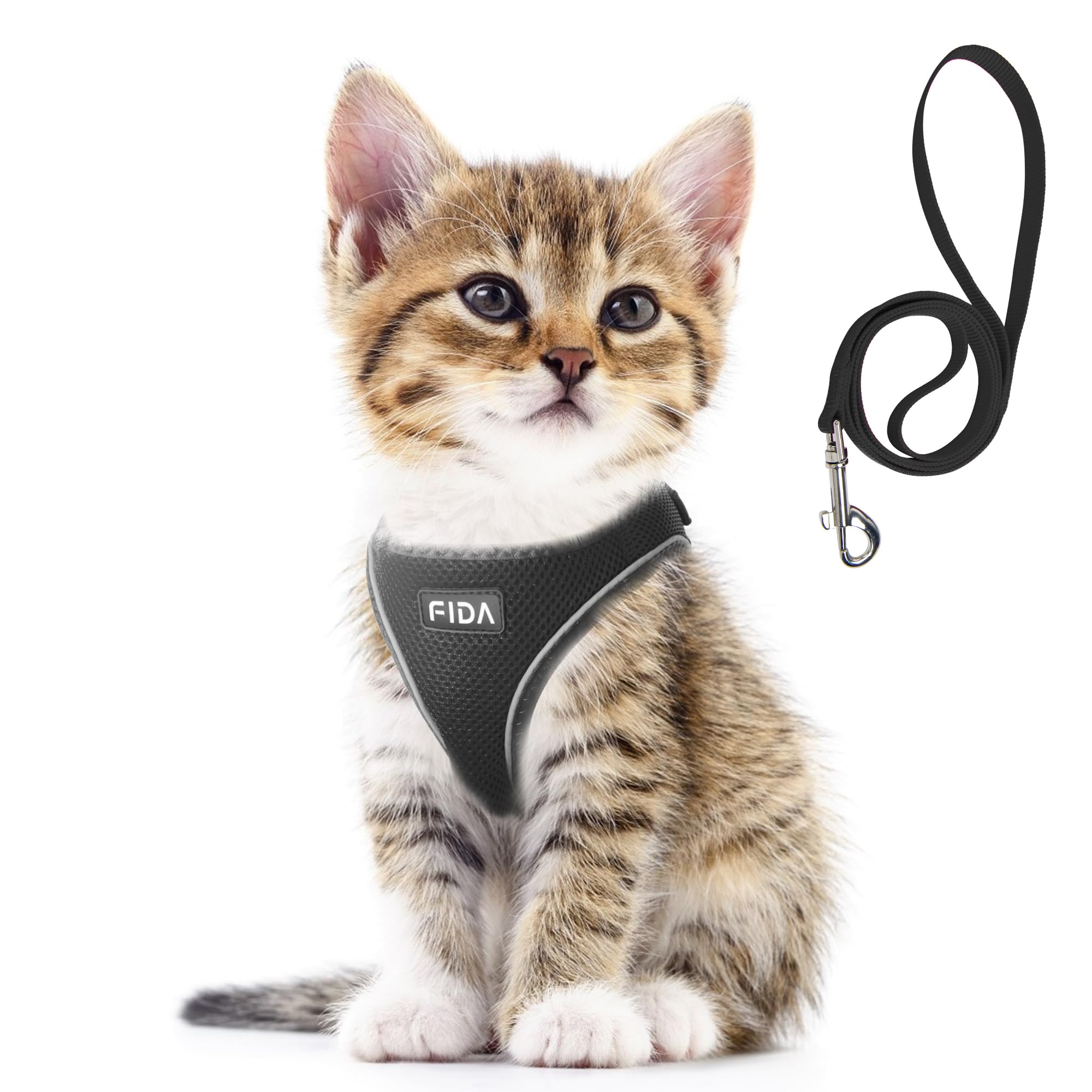 Fida Cat Harness and Leash Set for Walking Kitten and Puppy, Escape Proof Kitten Harness with Breathable Lightweight Soft Mesh, 