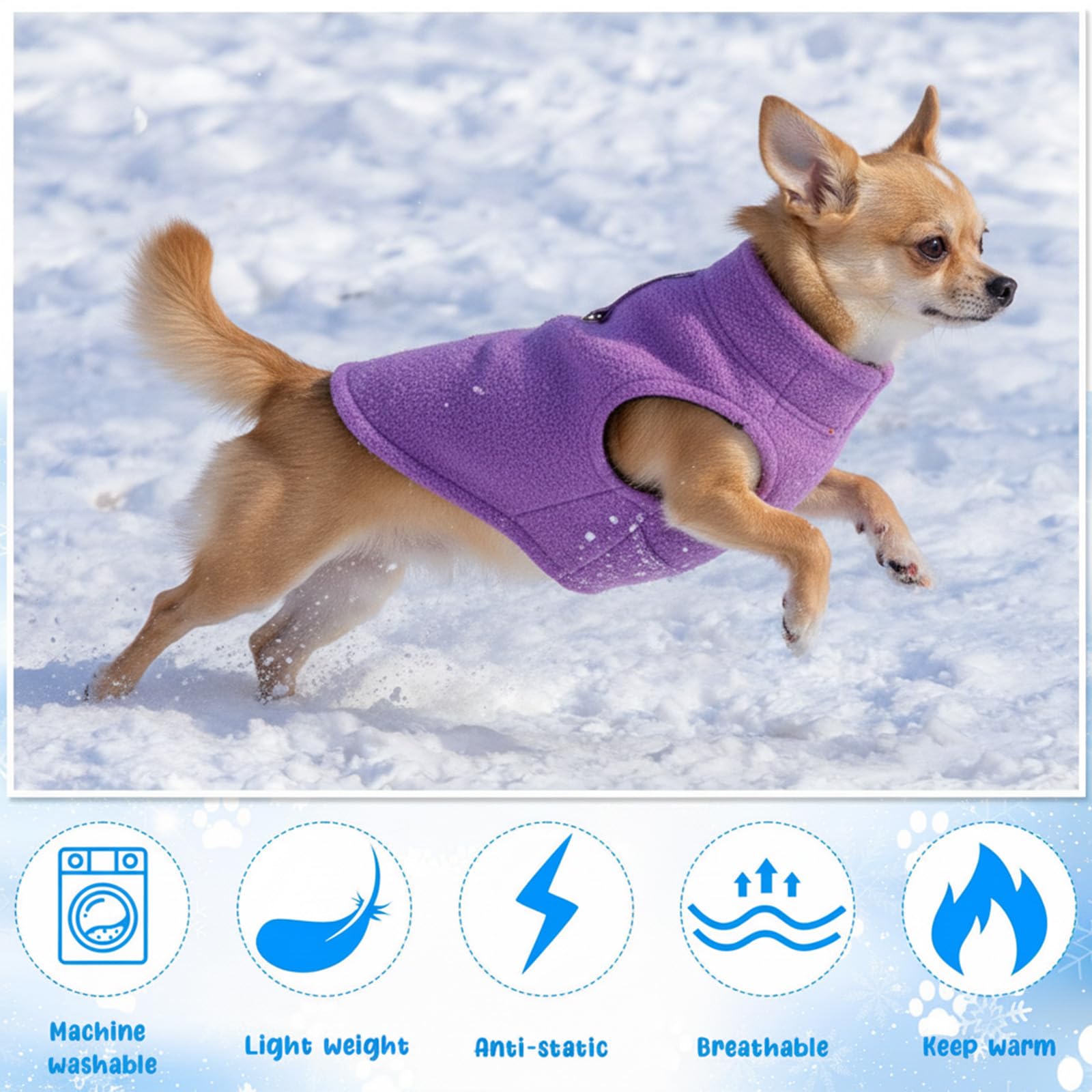 10 Pack Dog Sweaters for Small Dogs Fleece Small Dog Sweaters with Leash Ring Puppy Sweater Fleece Soft Dog Winter Cold Weather