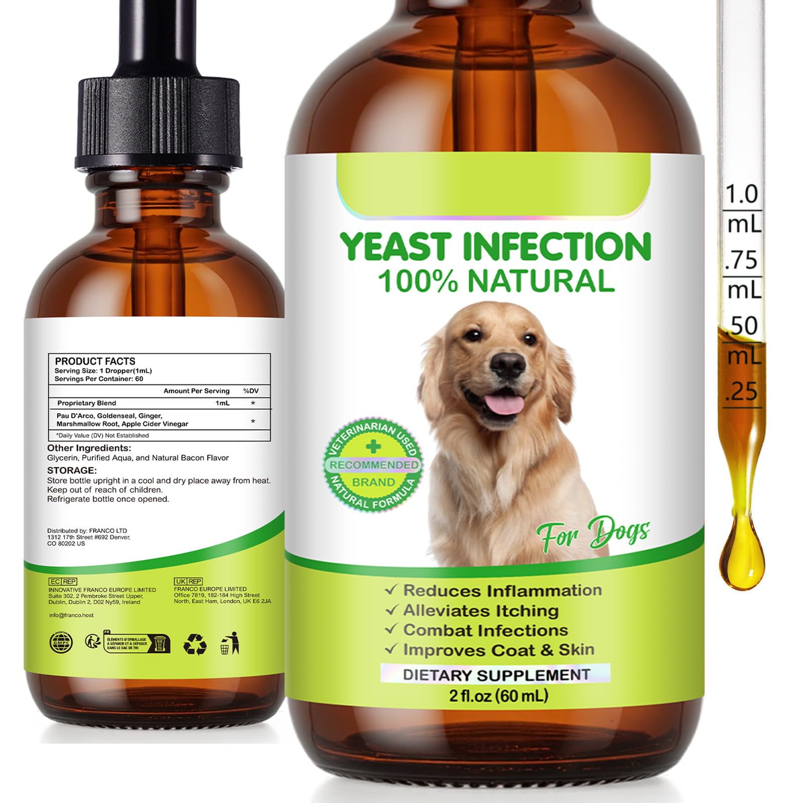 Yeast Infection for Dogs, Natural Yeast Infection Treatment for Dogs Supports Dog Itchy Skin & Allergy Relief, Pet Supplies Herb