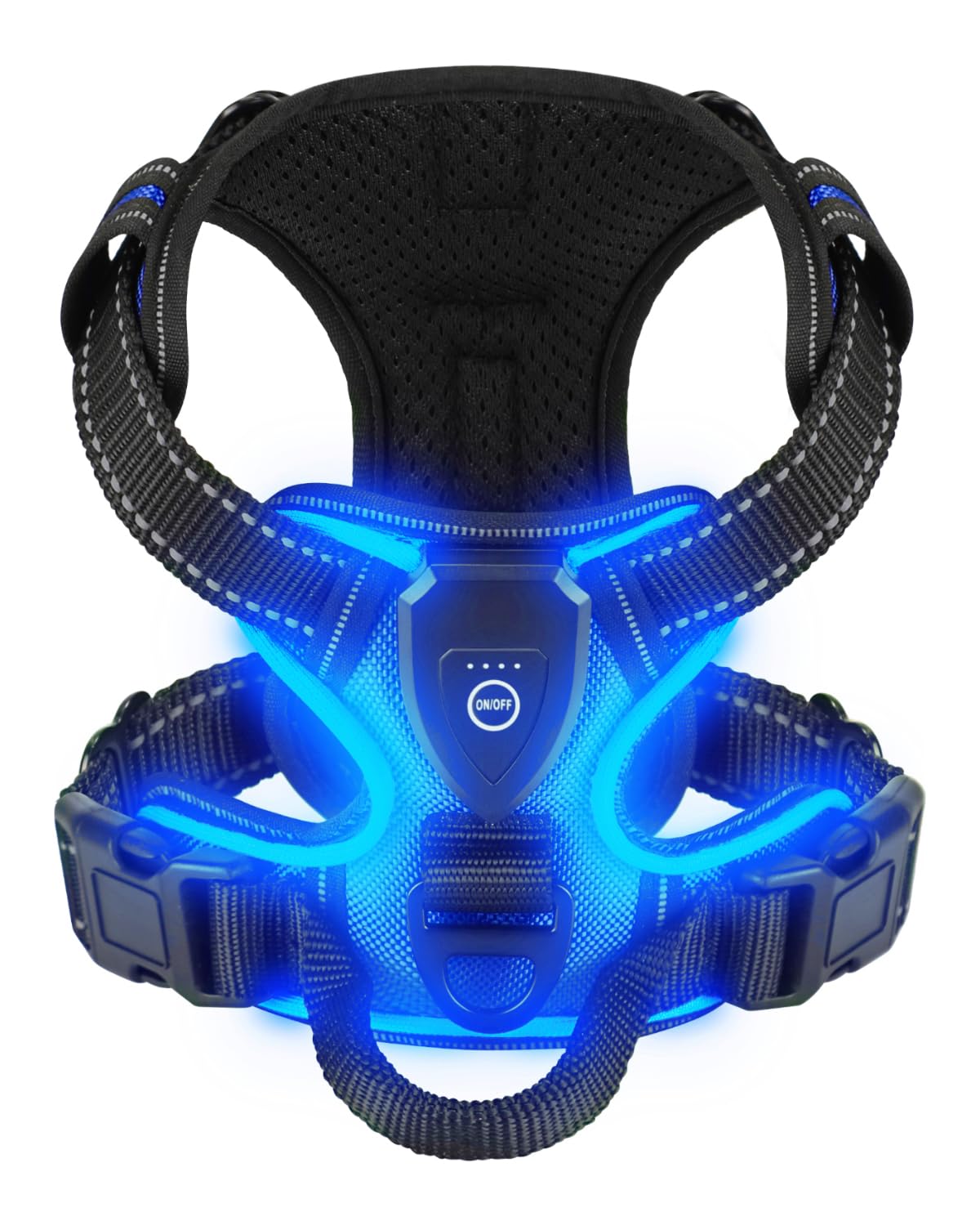 Villabliss Light Up Dog Harness - Led Dog Harness Rechargeable For Night Walking, Three Lighting Modes, Flashing For More Than 2