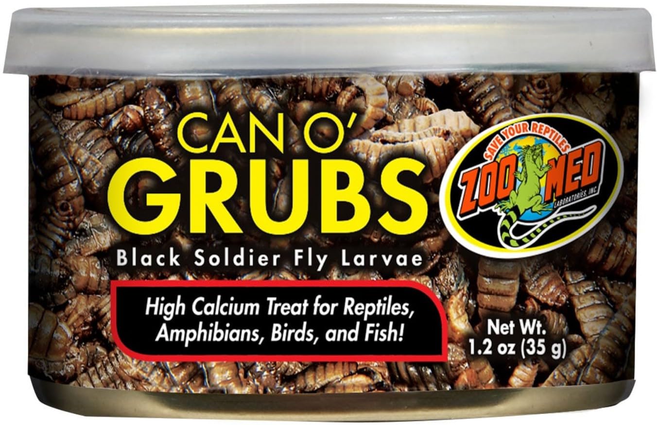 Zoo Med Can O Grubs Black Soldier Fly Larvae High Calcium Treat - 1.2 oz