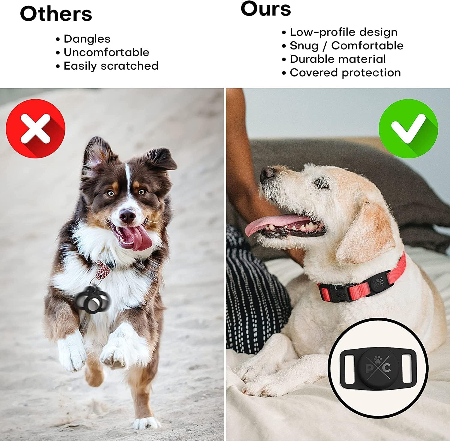 Pup Culture Cat Collar Airtag Holder - Extra-Durable, Lightweight, Protective - Track Your Cat Using Apple Airtag Technology