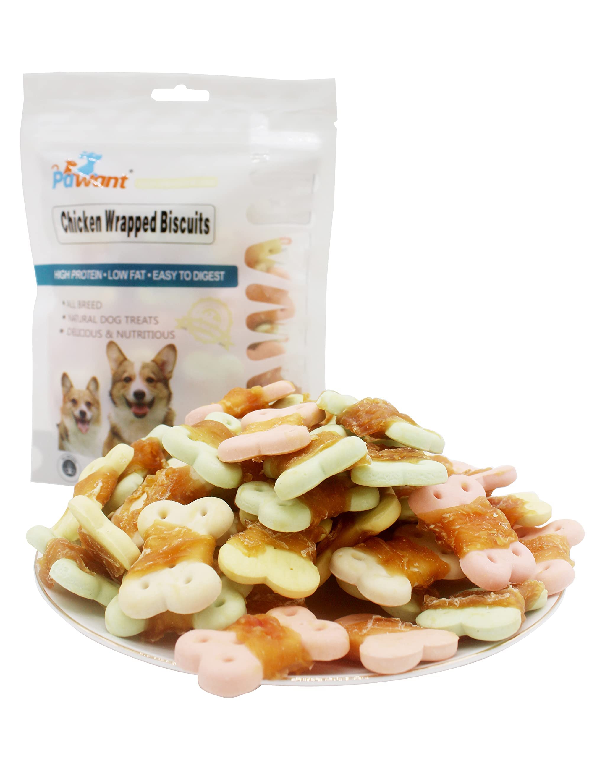 Pawant Dog Treats Biscuits Wrapped in Chicken Chews for Small Dog no Rawhide1 lb/454g