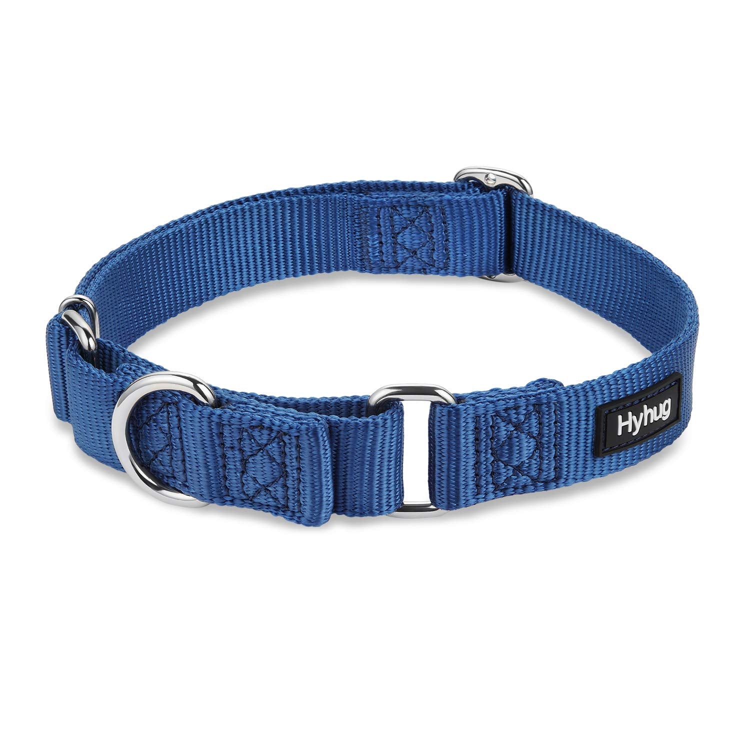 Hyhug Pets Premium Upgraded Durable Nylon Anti-Escape Martingale Collar For Boy And Girl Dogs Comfy And Safe - Professional Training, Daily Use Walking. (Medium, Classic Blue)