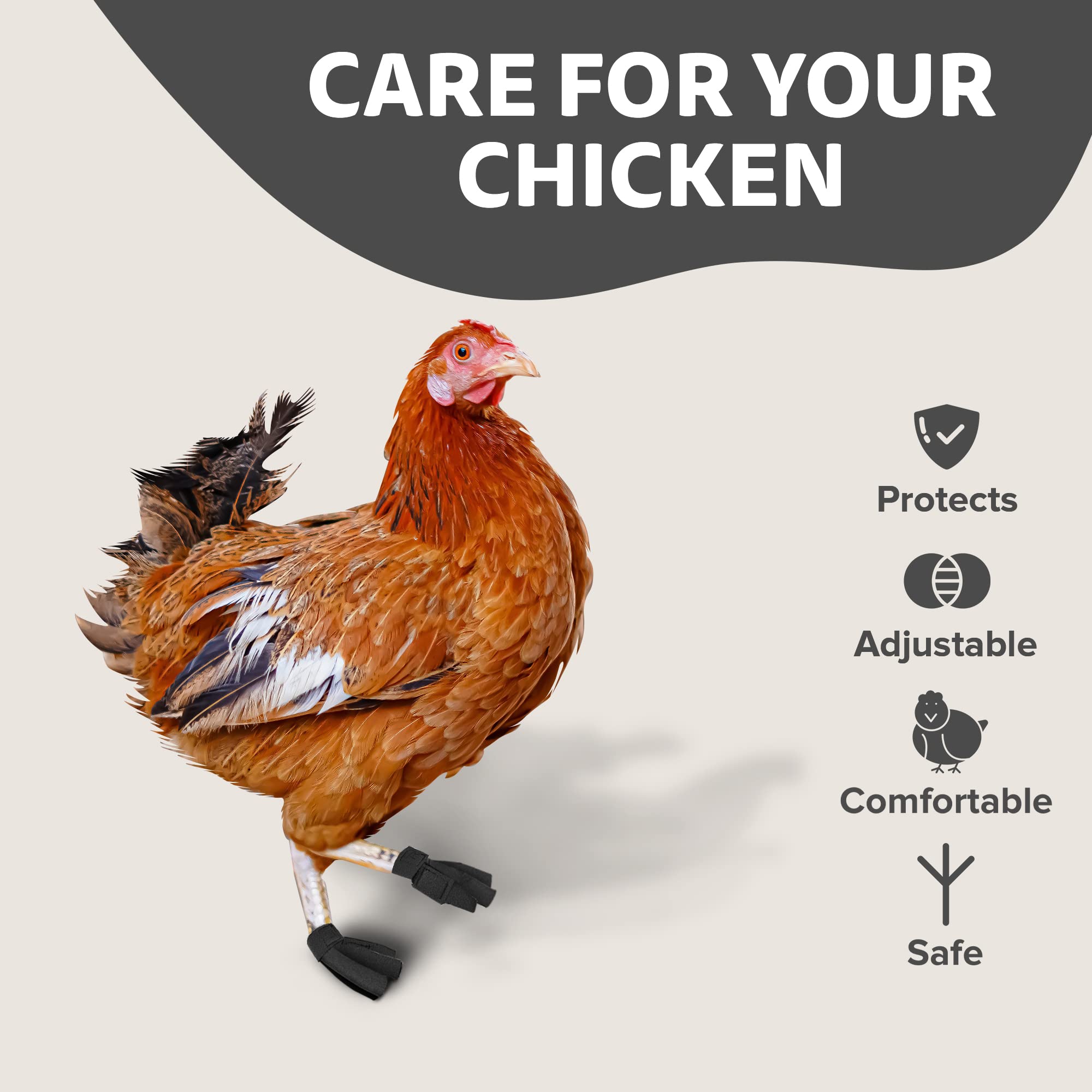 Birdy Bootie Chicken Shoes for Injured Feet - Protective Neoprene Footwear for Chicken, Open-Toe Design for Bumblefoot Relief, M
