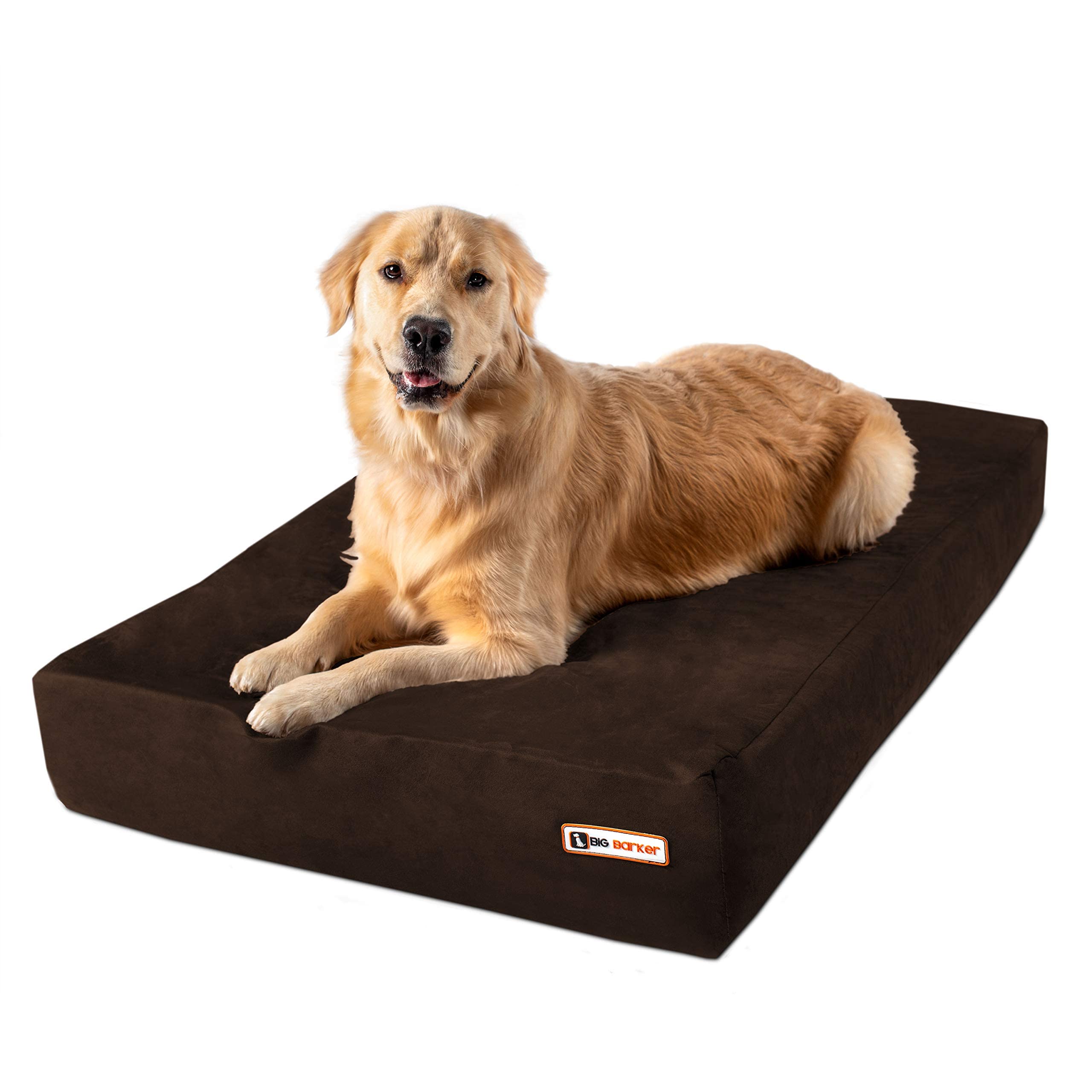 Barker Beds Sleek Dog Bed For Large Sized Dogs (Large, Chocolate) - 7'' Thick Soft & Comfortable Orthopedic Cushion - Durable & 