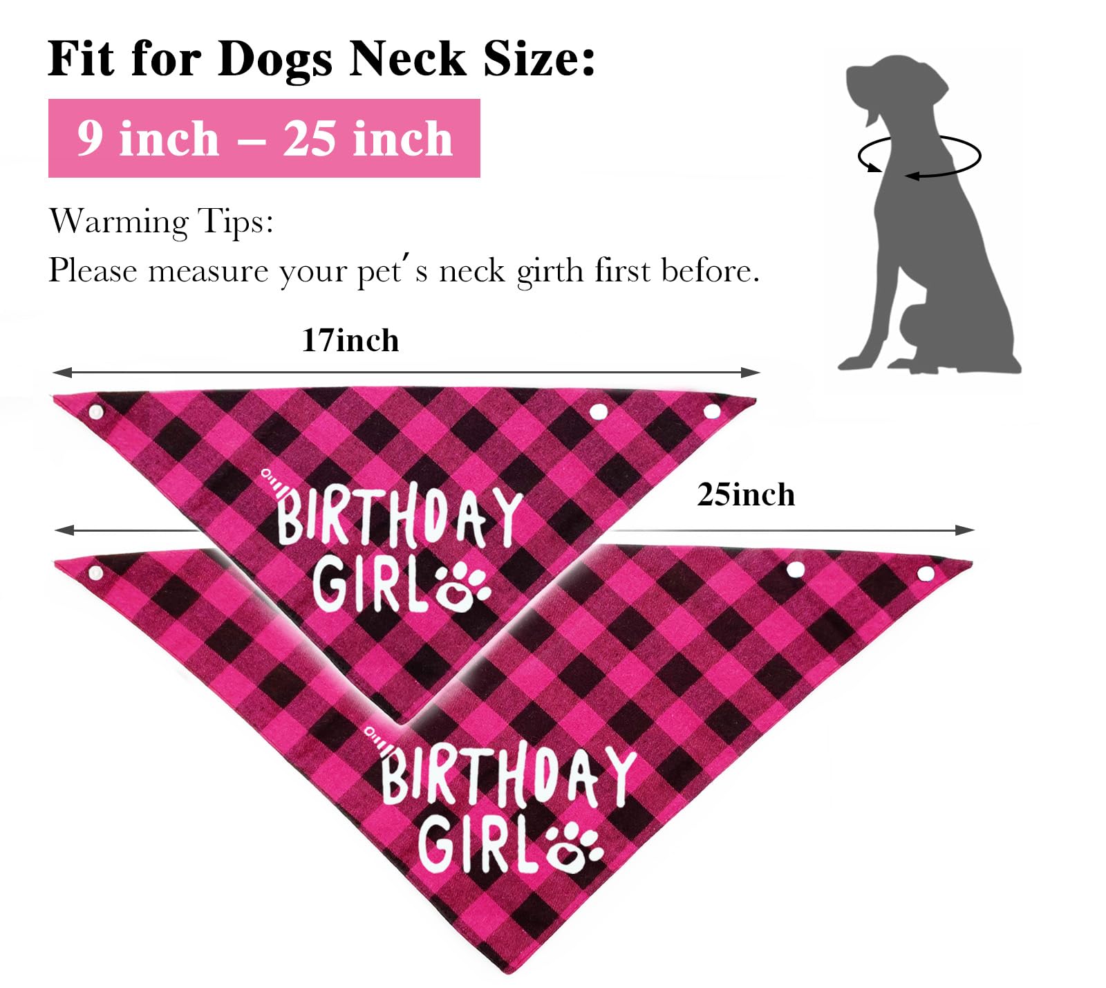 Plaid Dog Bandana With Button, Dual Layer Soft Cotton Triangle Dog Scarf Kerchief, Washable Girl Boy Bandanas Adjustable Accesso