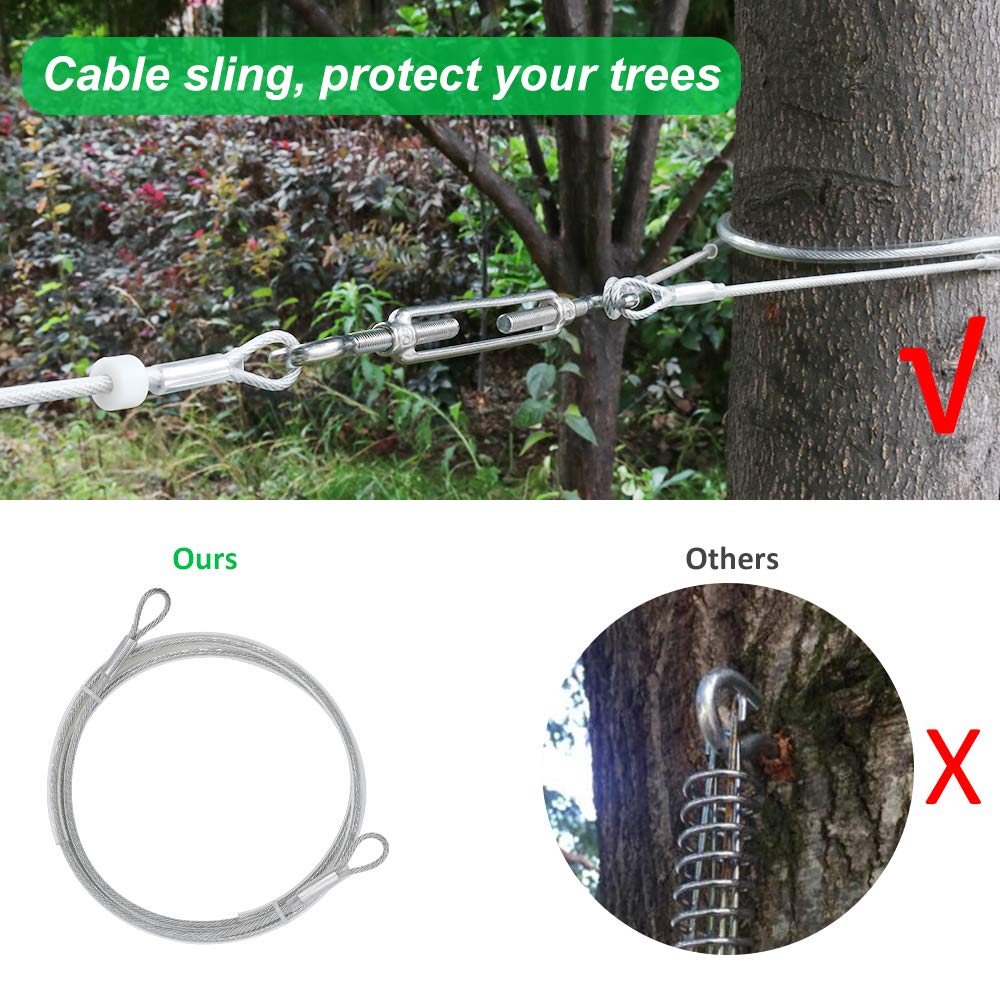 Xiaz Dog Tie Out Cable, 50Ft Dog Trolley Runner Cable For Dogs Up To 200Lbs,Heavy Duty Dog Lead For Yard, Camping, Outdoor, With 10Ft Pulley Runner Line With Spring