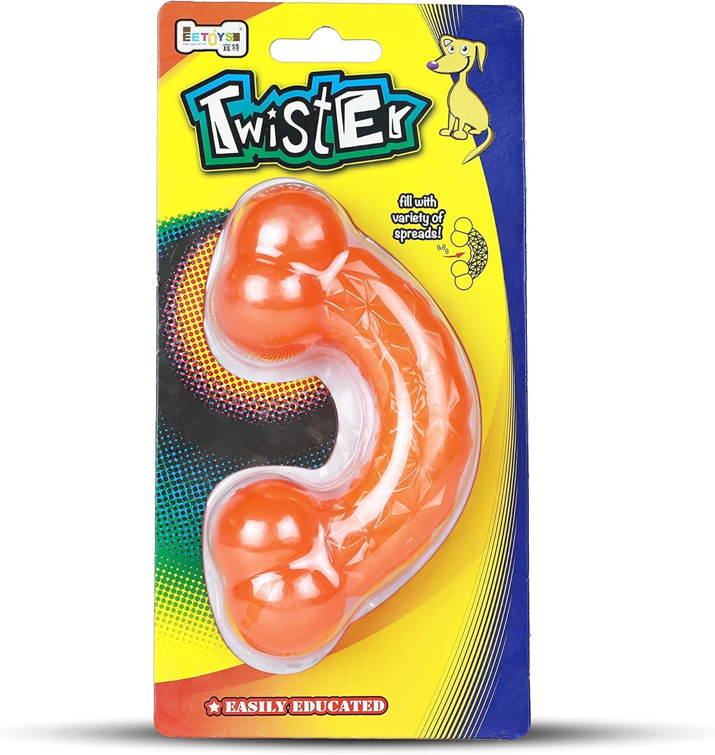 Plushmate Ee Toys Latex Twister Treat Bone For Chewing Teething Training Toy For Dog & Puppies