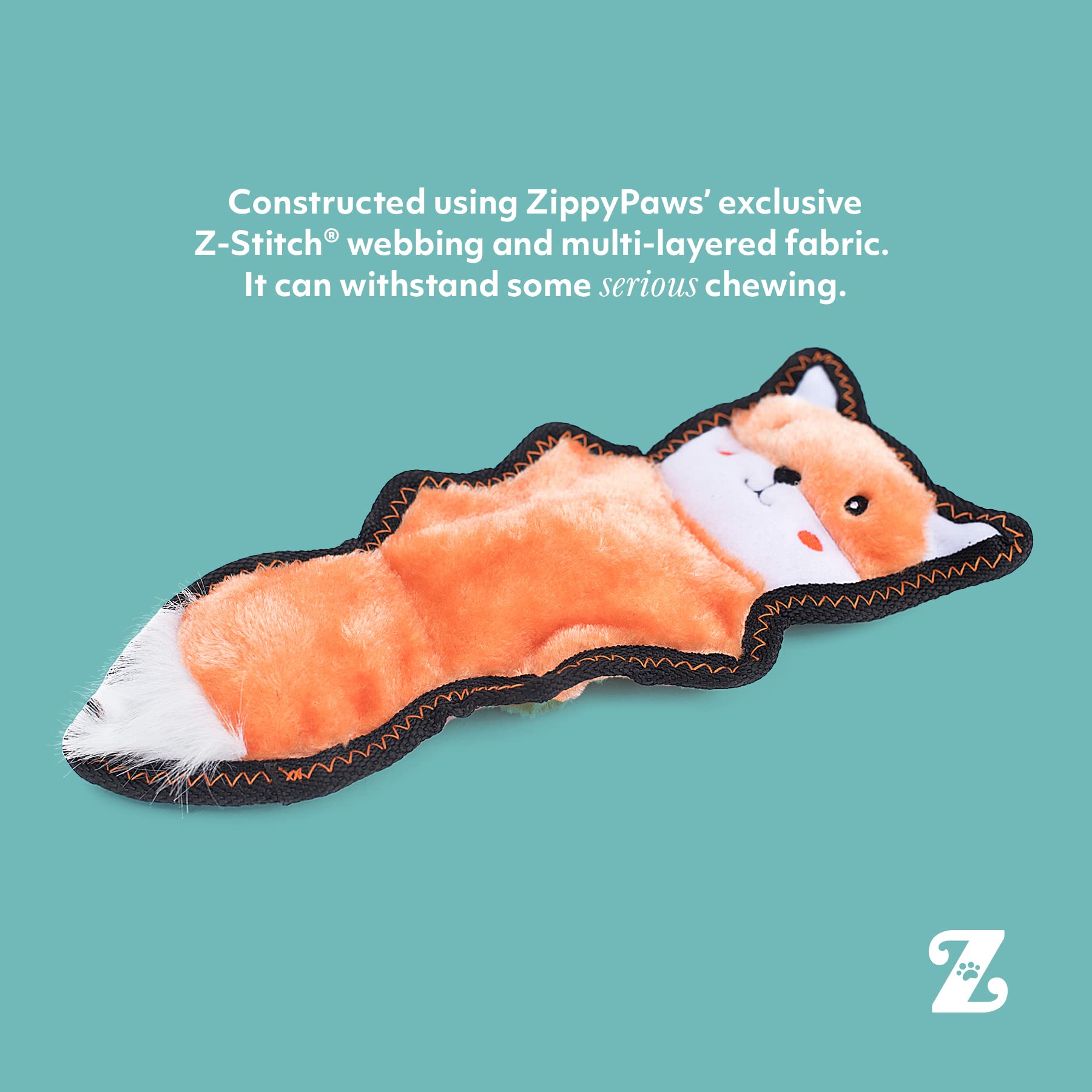 Zippypaws Zp880 Z Stitch Skinny Peltz Fox Squeak Toy