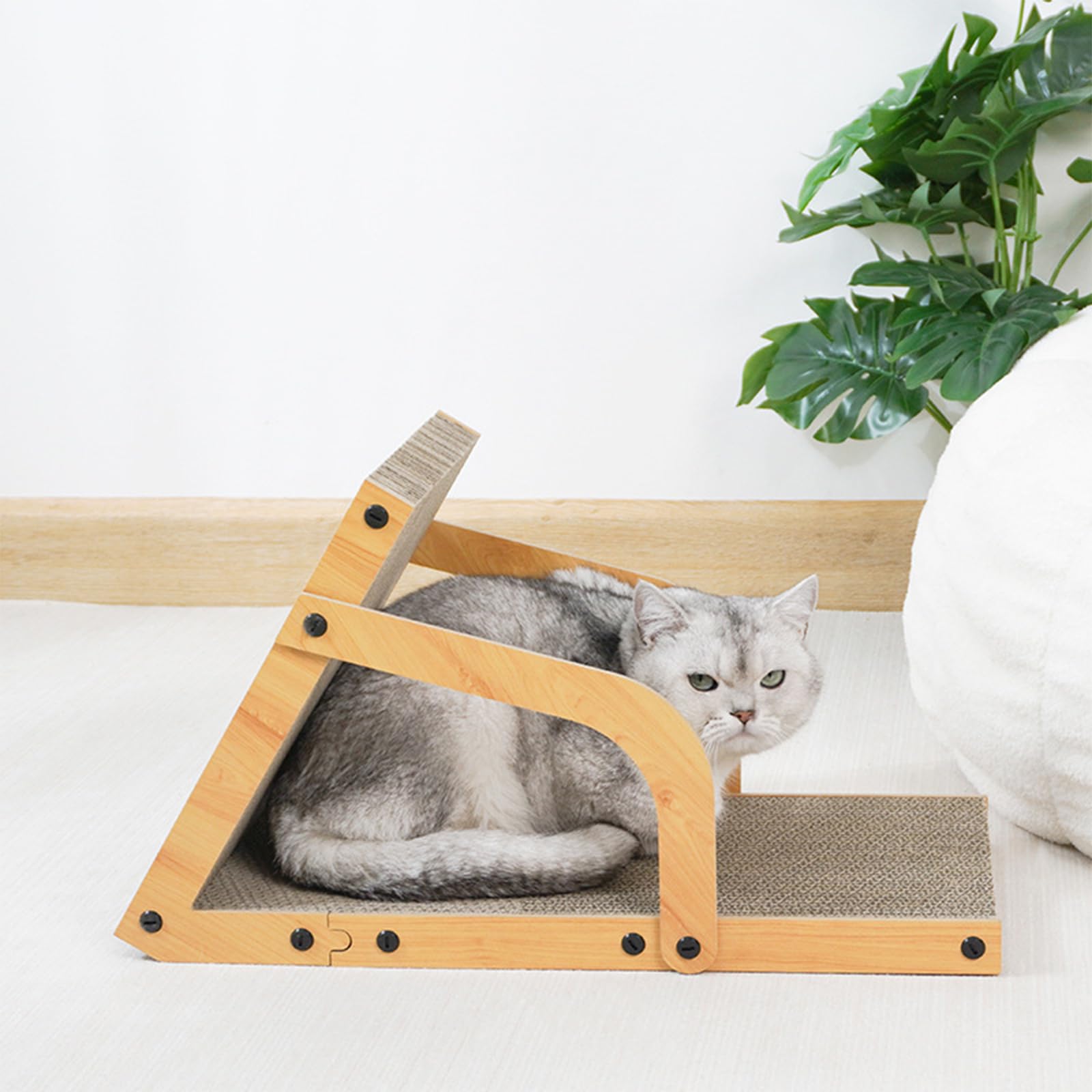 Uuig Cat Scratcher, Cardboard Cat Scratchers For Indoor Cats, 22.4 X 9.8 Inches Cat Scratching Board, Ramp L Shape Cat Scratch P