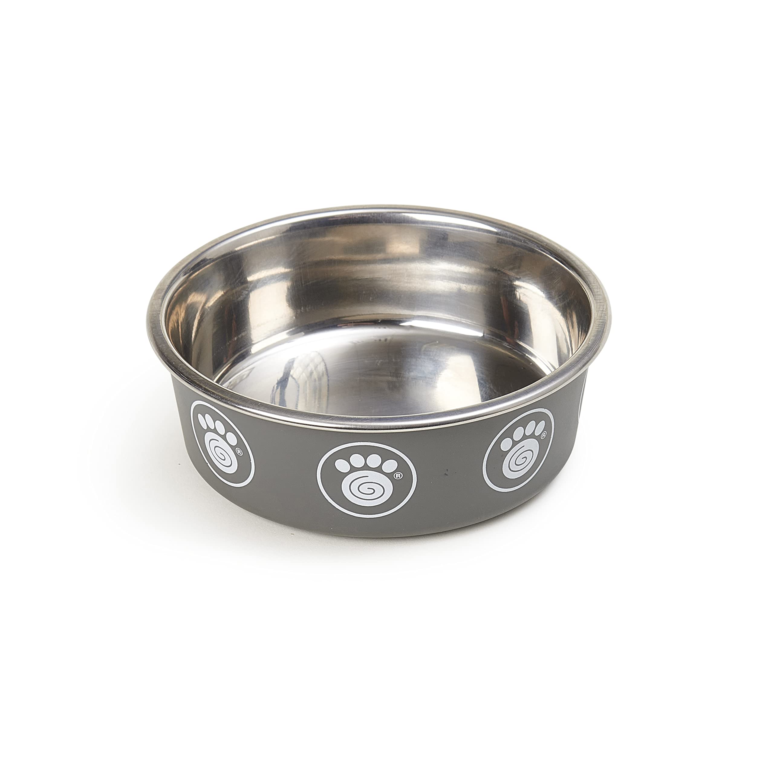 PetRageous 17078 Capri Stainless-Steel Non-Slip Dishwasher-Safe Dog Bowl 1.75-Cup 5.5-Inch Diameter 1.75-Inch Tall for Small and