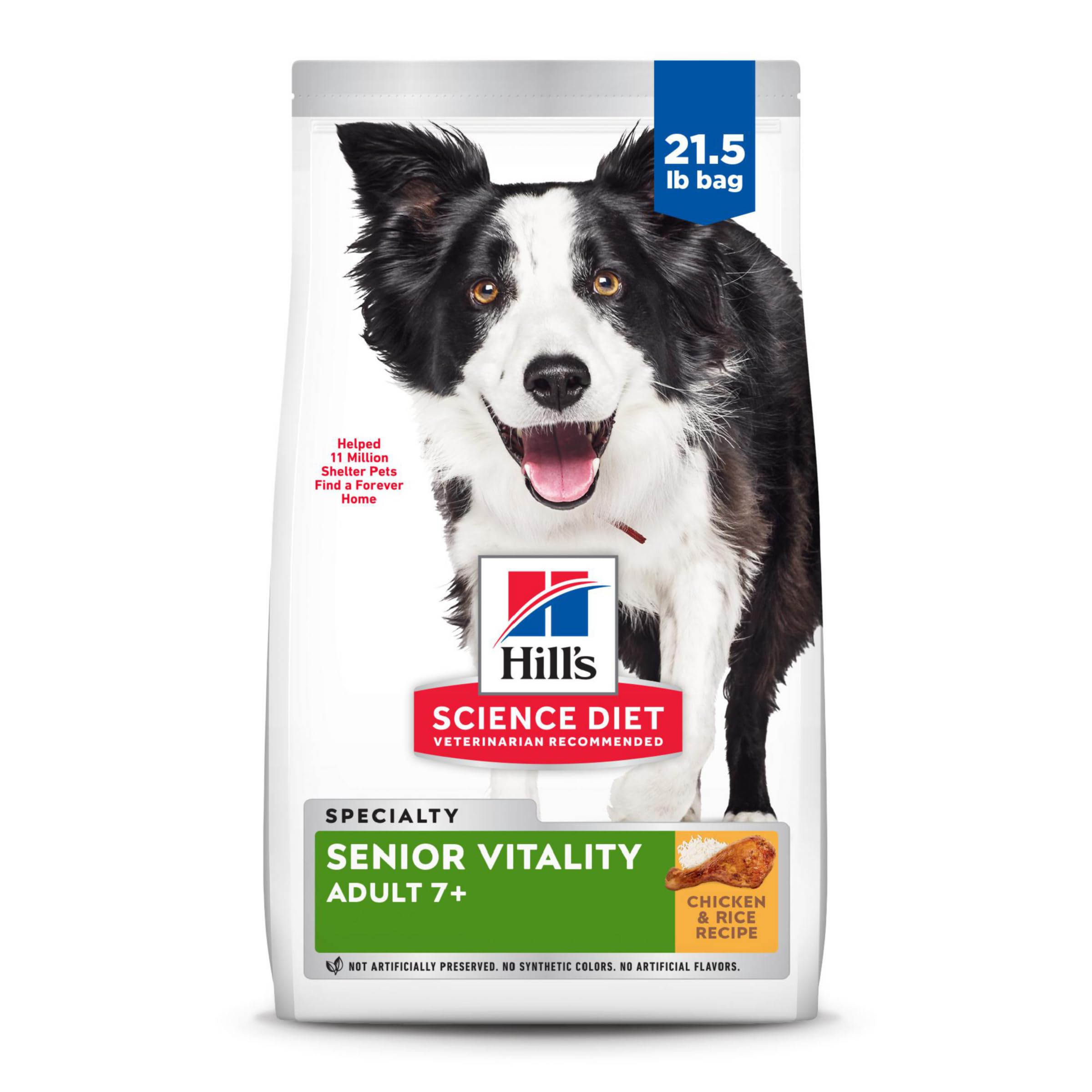 Hills Science Diet Senior 7+ Senior Vitality Chicken & Rice Recipe Dry Dog Food 21.5 lbs.
