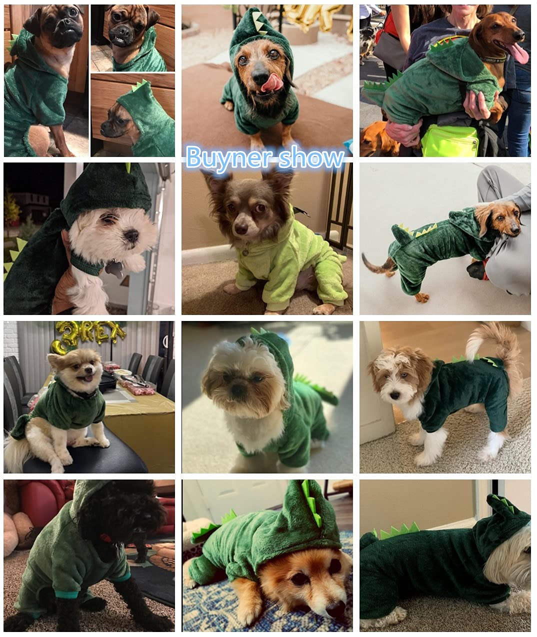 Dogs Clothes Small Pet Costume Halloween Dinosaur Costume Dog Clothing Puppy Outfits Funny Apperal (L)