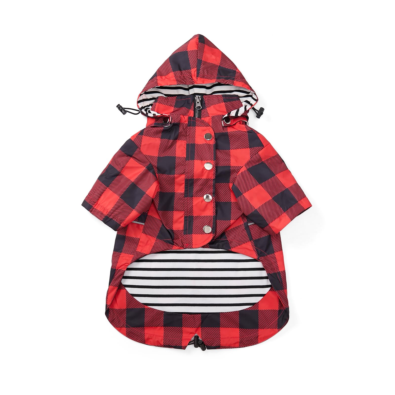 Dog Rain Coat Waterproof Raincoat Puppy Jacket With Legs Buttons Zipper Hood Drawstring Fit For Yorkie Terrier Schnauzer Poodle 