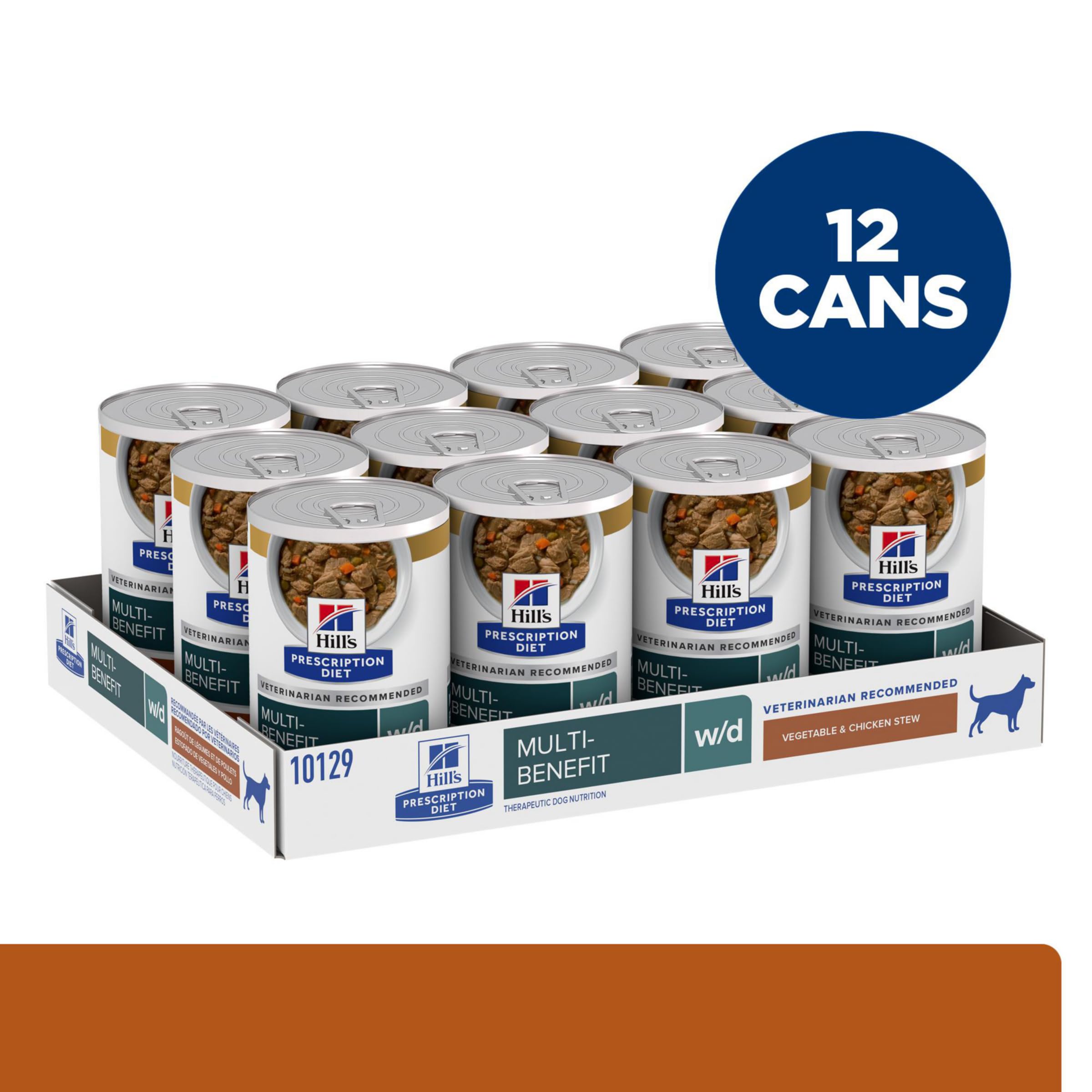 Hills Prescription Diet w/d Multi-Benefit Digestive/Weight/Glucose/Urinary Management Vegetable & Chicken Stew Wet Dog Food, Ve
