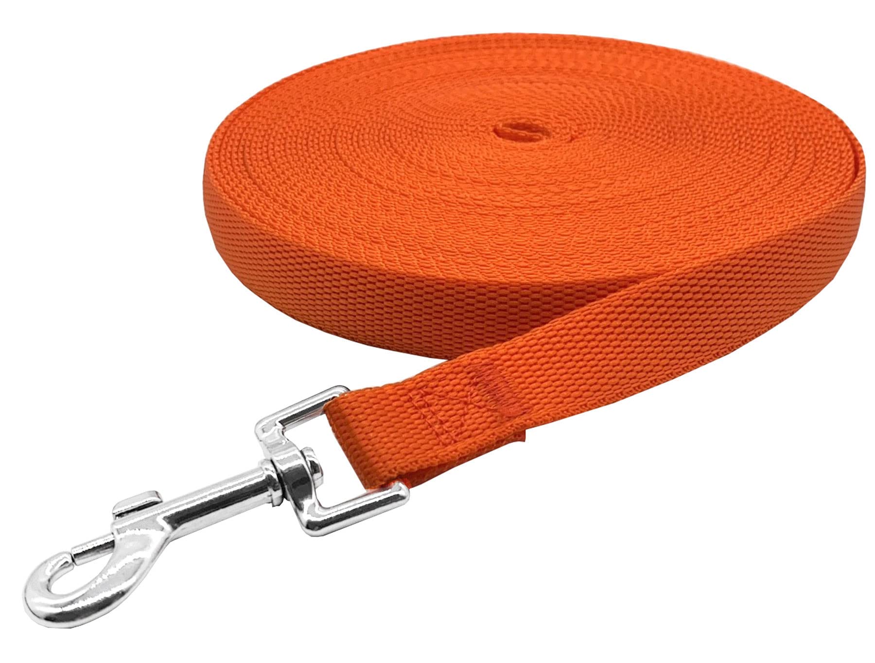 Nylon Training Dog Leash For Small Medium Large Dogs, 15Ft 20Ft 30Ft 50Ft Long Leash Dog/Puppy Lead For Obedience Recall Training, Camping (1' X 15Ft, Orange)