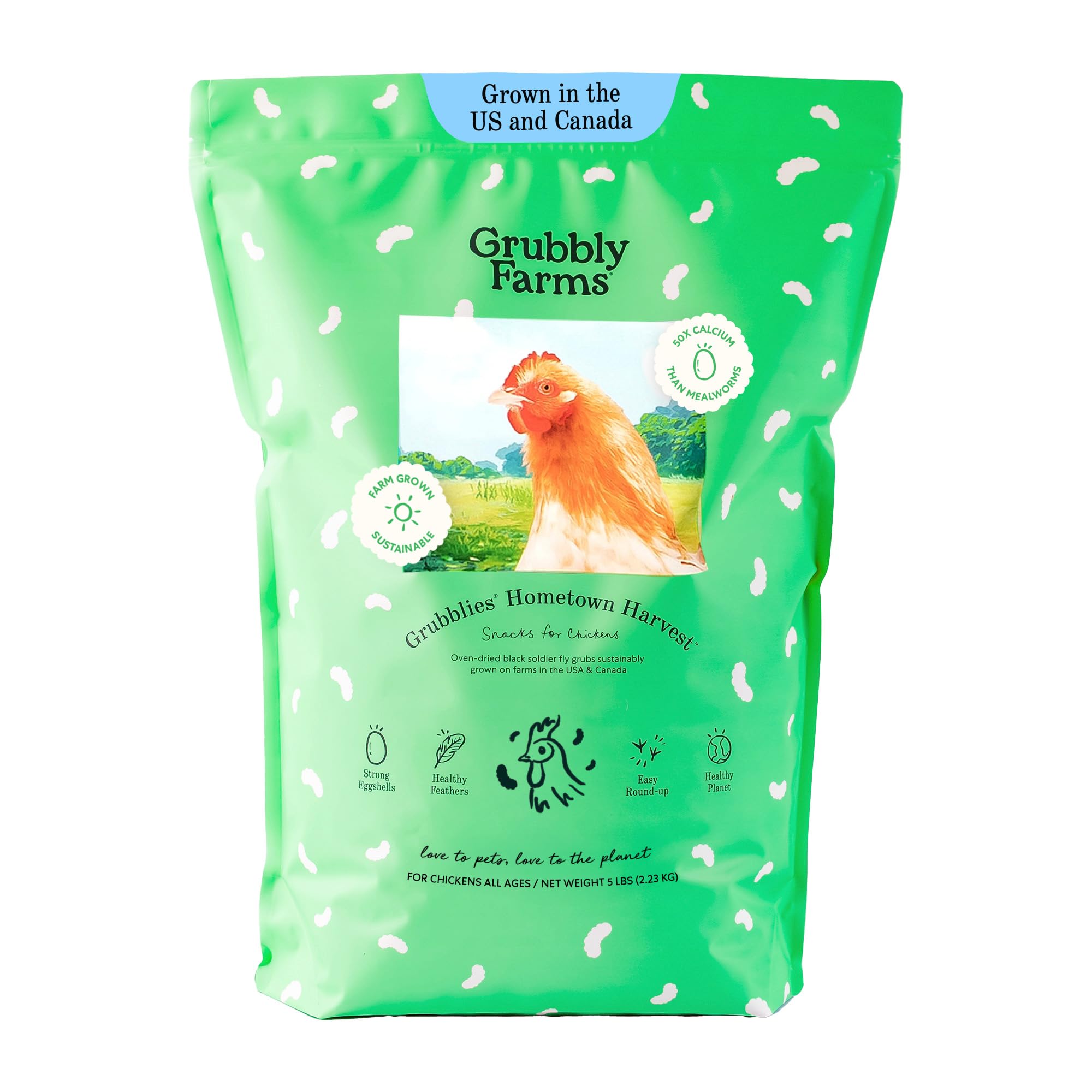 Grubblies - Black Soldier Fly Larvae for Chickens - Chicken Treats Grown in The US and Canada - for Strong Eggshells and Healthy