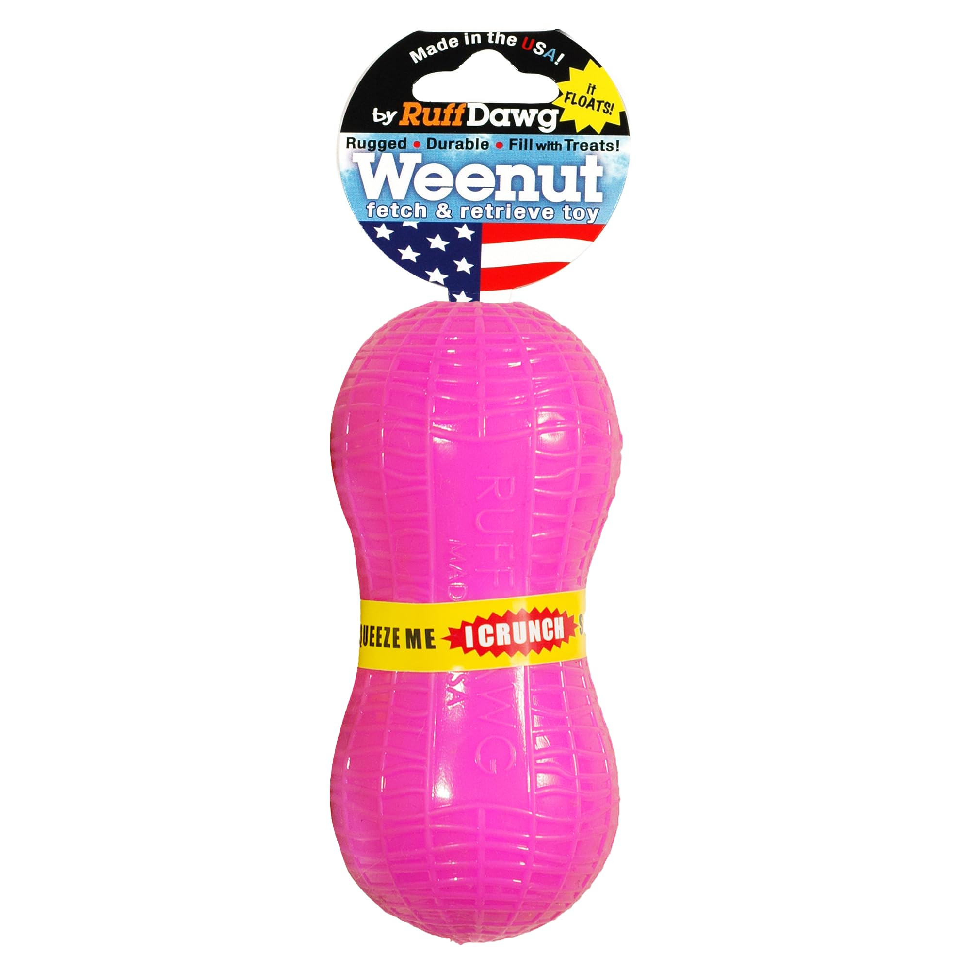 Ruff Dawg Wee-Nut Crunch Rubber Dog Toy Assorted Neon Colors