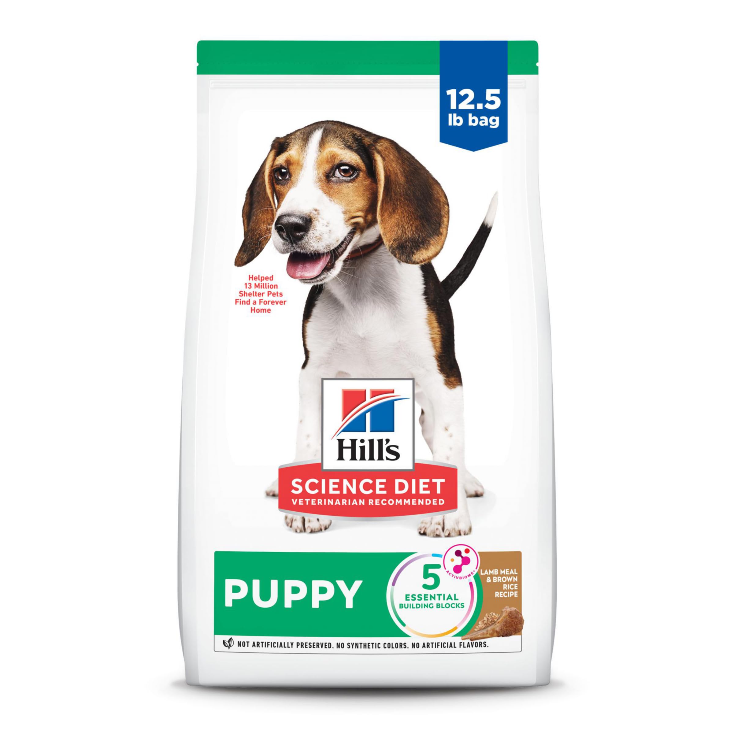 Hills Science Diet Puppy, Puppy Premium Nutrition, Dry Dog Food, Lamb & Brown Rice, 12.5 lb Bag
