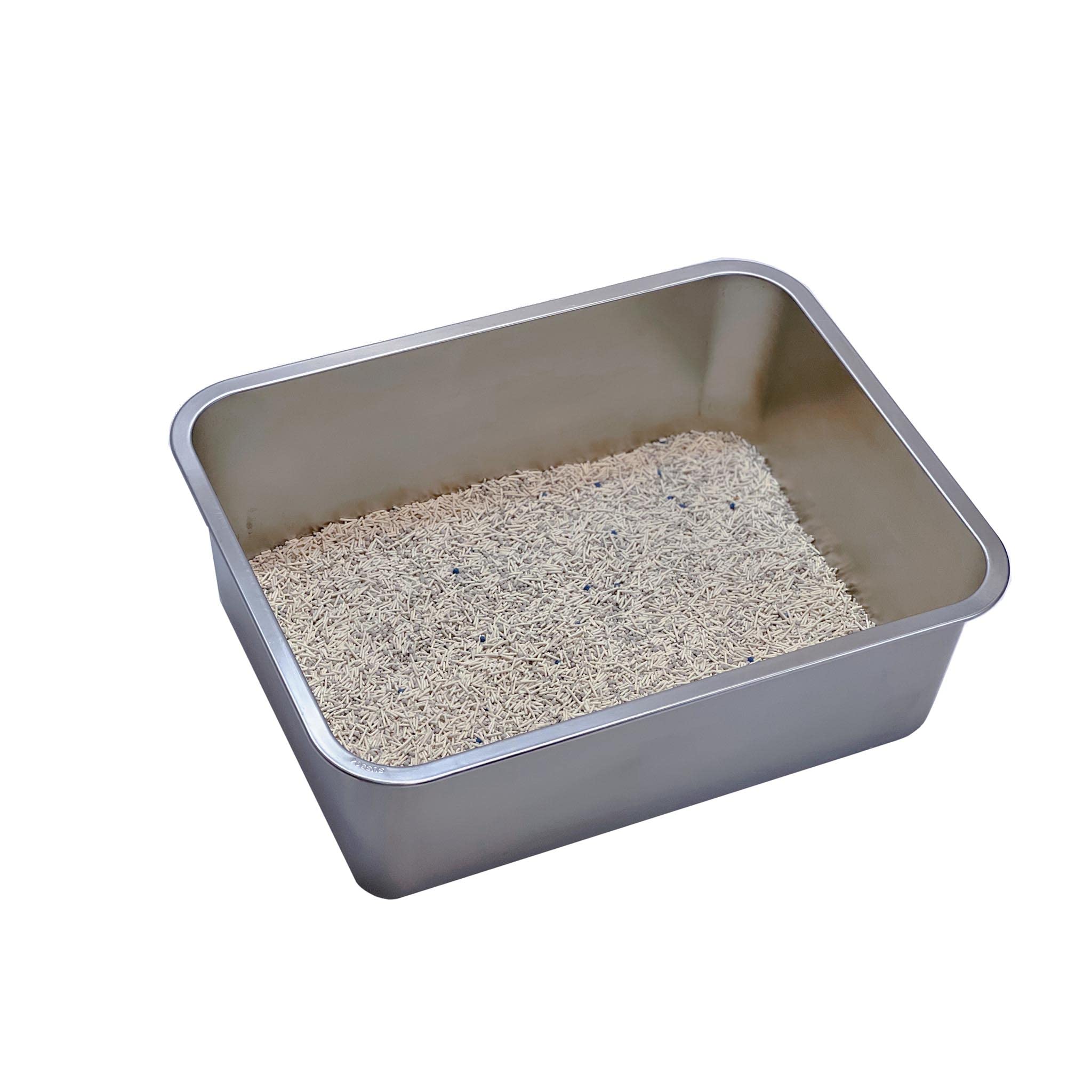 Kunwu Stainless Steel Pet Litter Box L8, 20X14X8 For Cat, Dog & Rabbit, Corrosion Resistant Easy Clean No Residue Build Up