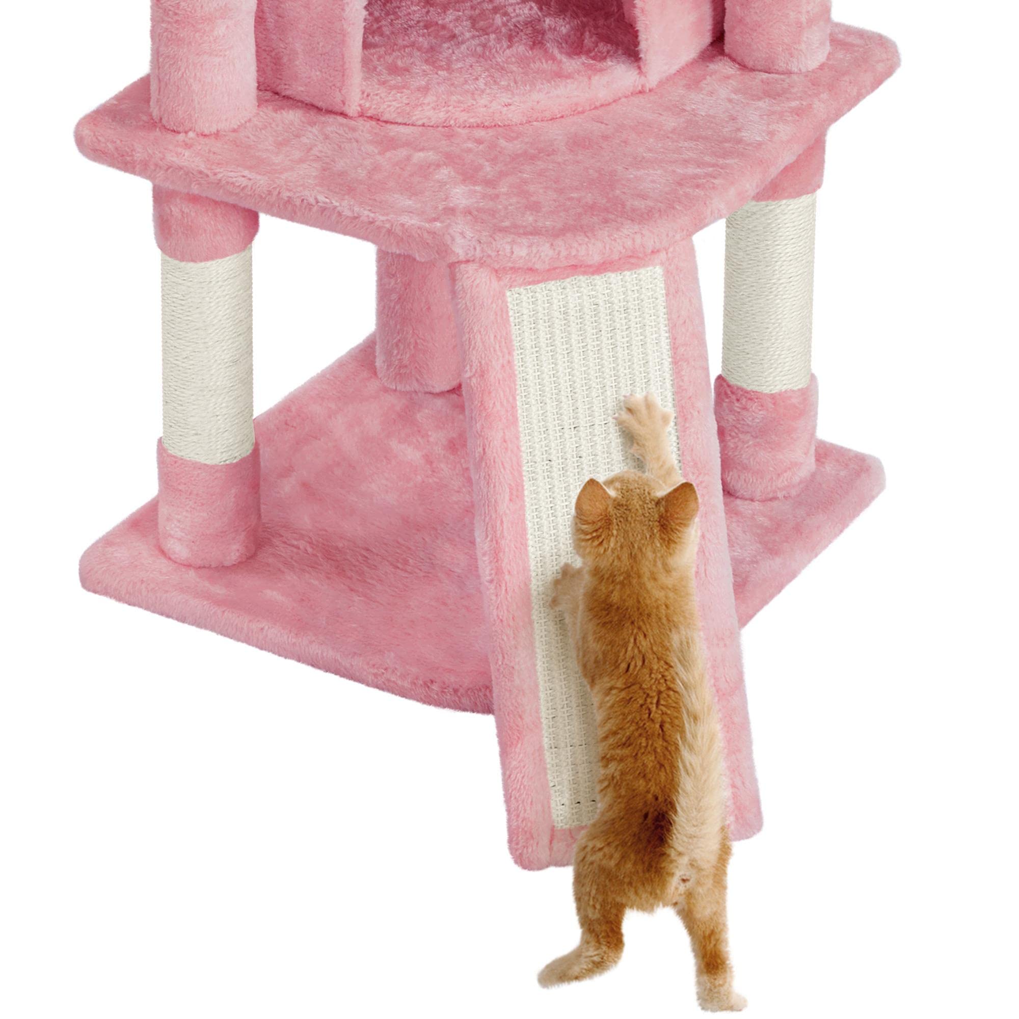 Yaheetech Cat Tree, 42In Play Tower For Indoor Cats, Kitten House With Large Perch & Scratching Posts & Cozy Condo & Scratching