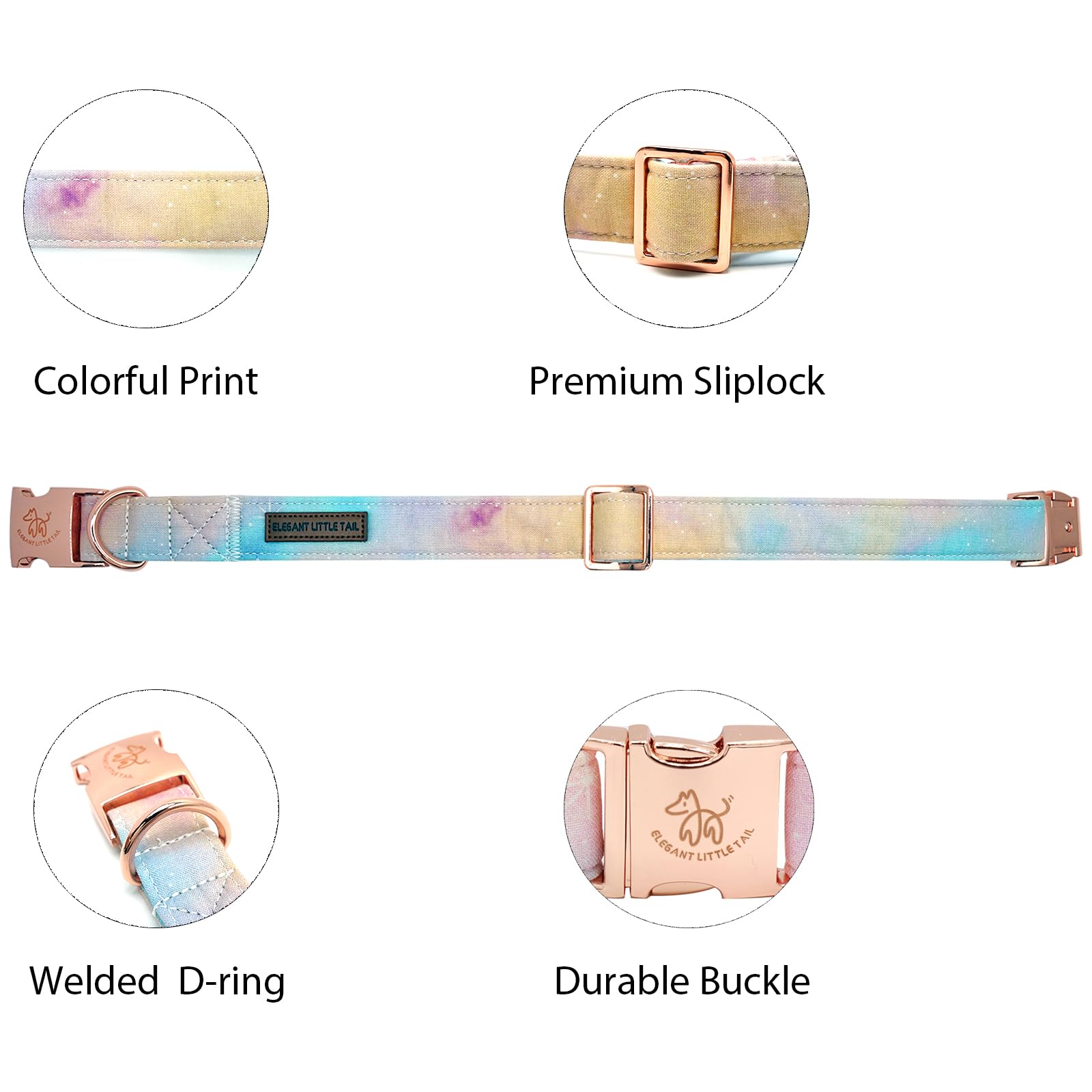Elegant Pink Floral Print Summer Dog Collar - Cotton, Durable Metal Buckle Collar For Medium Dogs