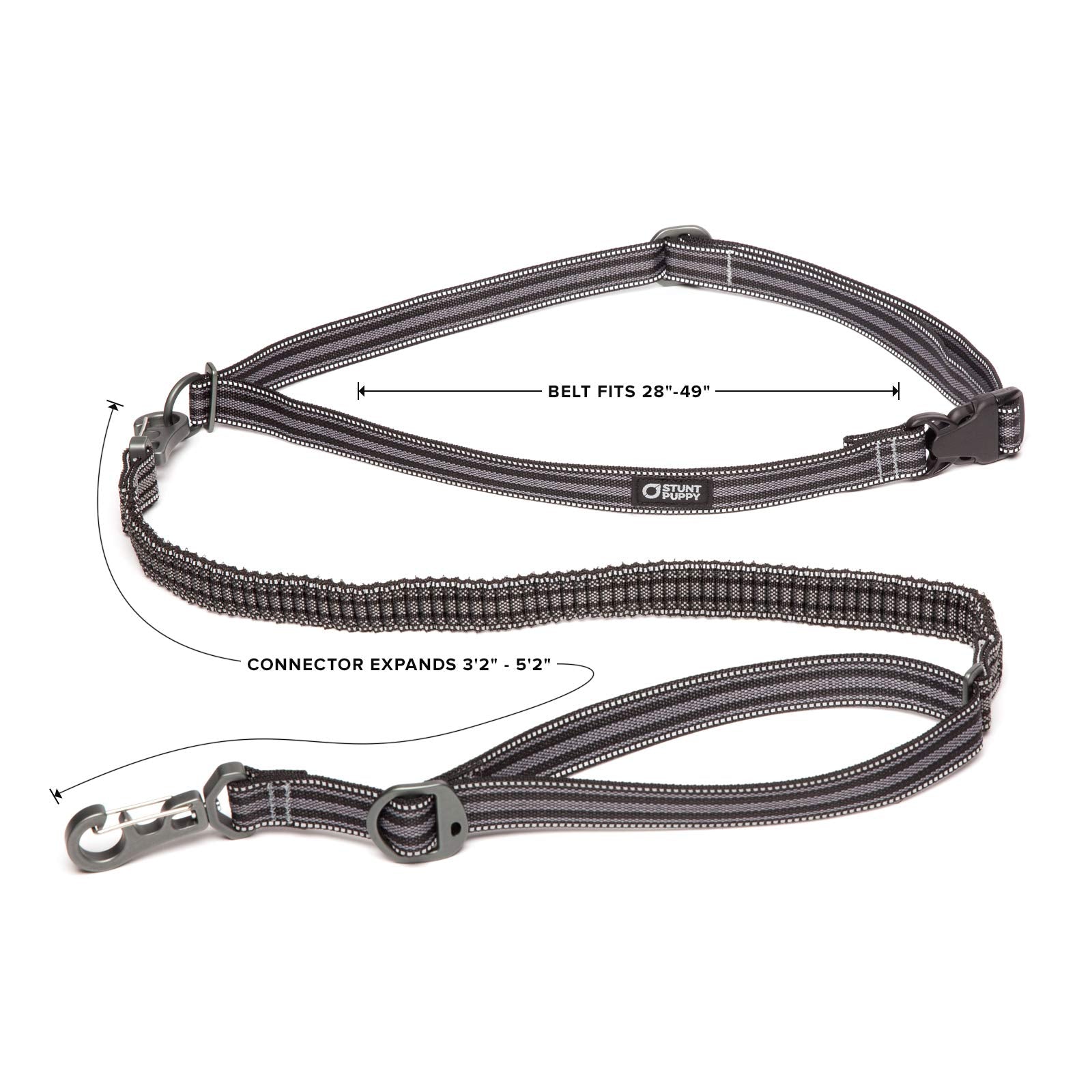 Stunt Puppy Go Dog Glo Runner Hands-Free Leash, Black