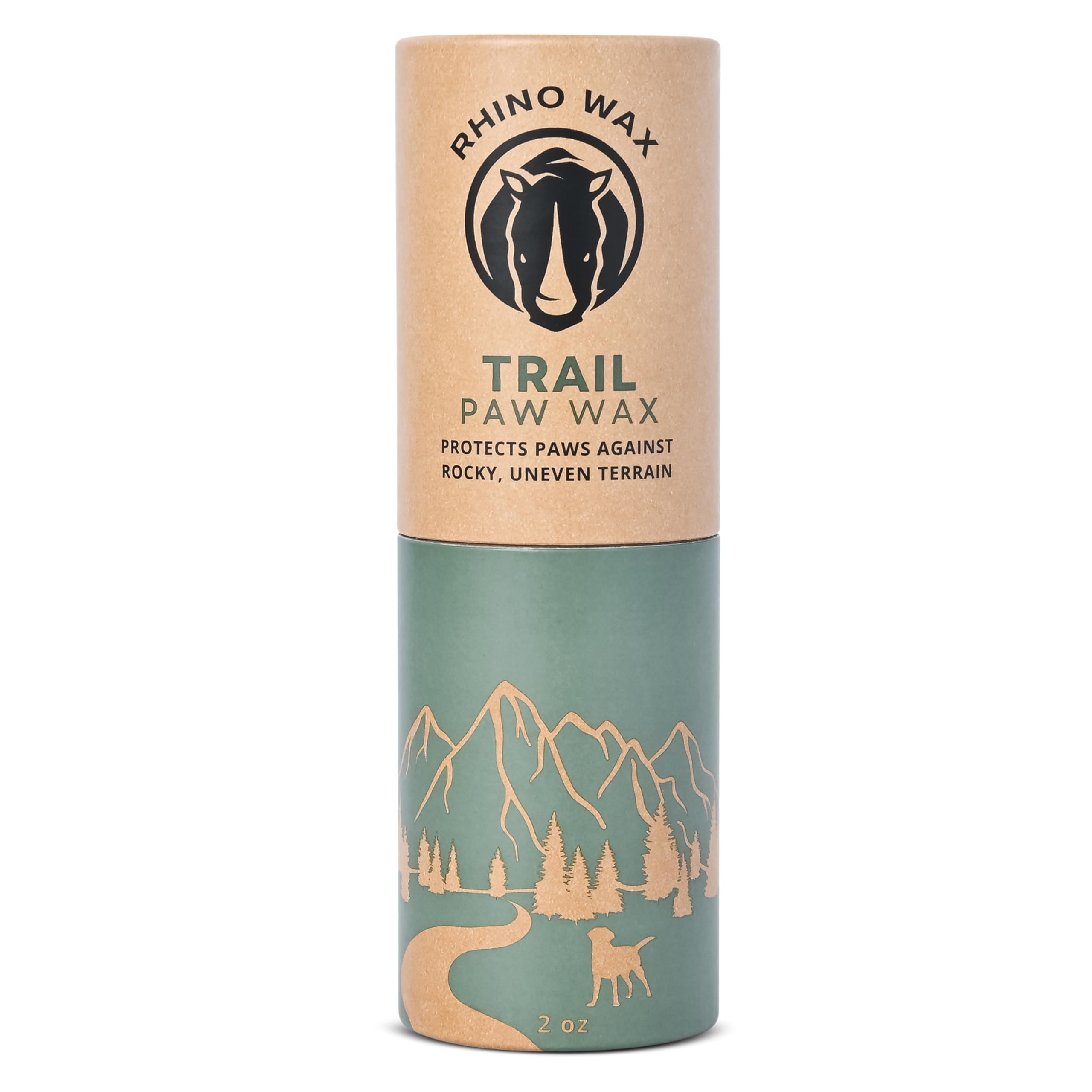 Rhino Wax - Dog Paw Trail Wax 2Oz - Use Before Taking Dogs On A Hike - Balm Helps Protect Against Rocks, Uneven Terrain, Thorns,