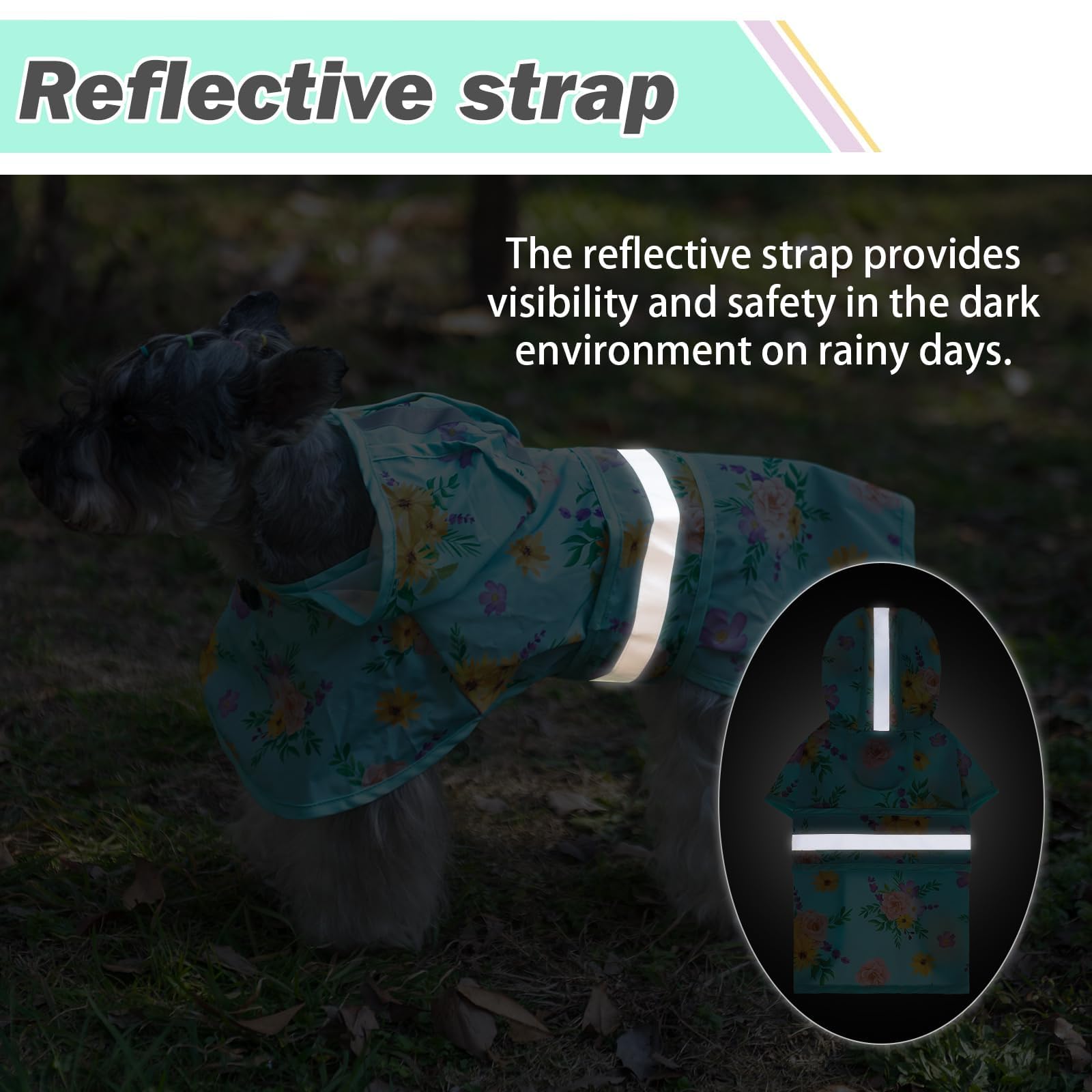 Kooltail Dog Raincoat Hooded Slicker Poncho With Leash Hole, Waterproof Dog Rain Jacket, Adjustable Breathable Puppy Rainwear -