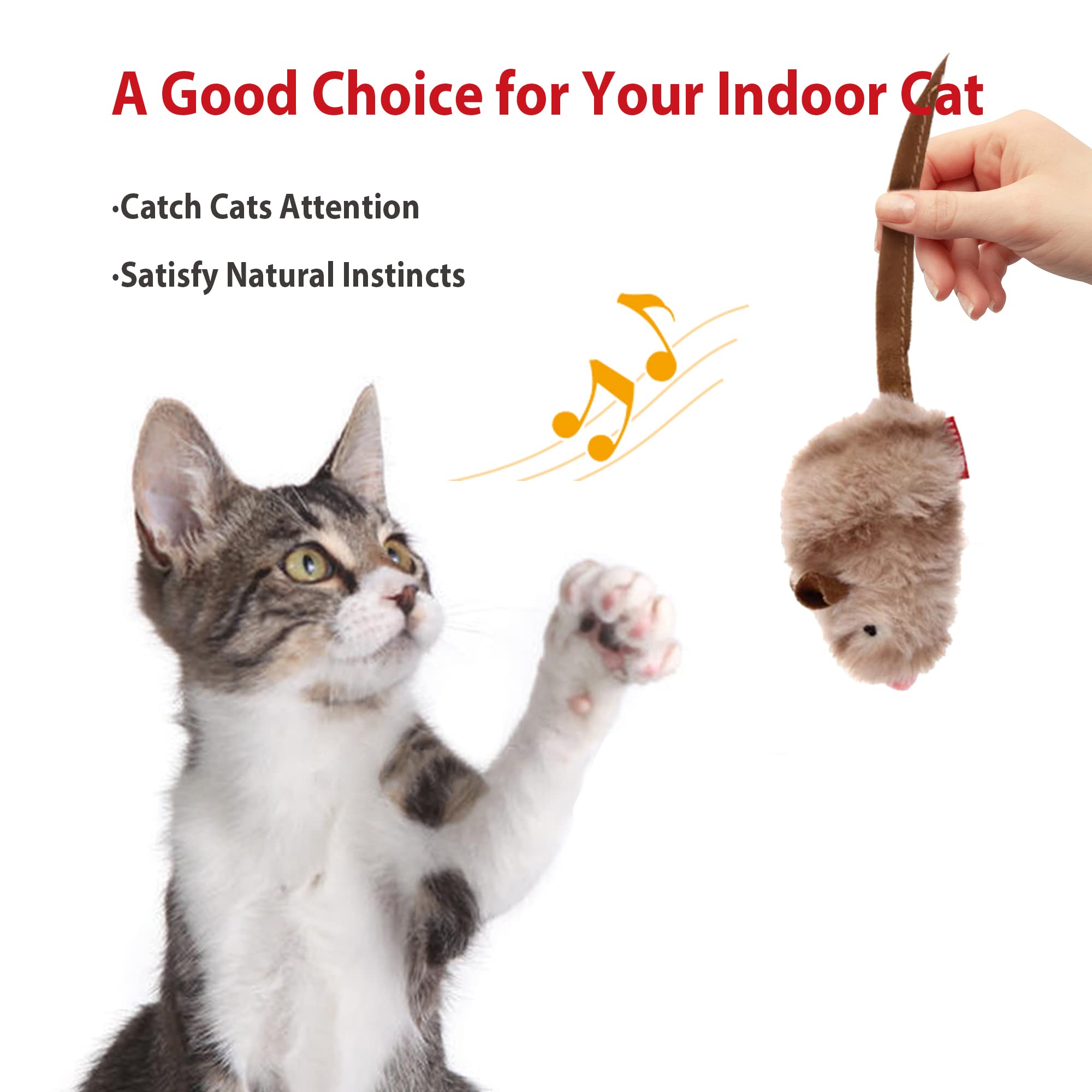 Gigwi Chirp Cat Toy Set - Interactive Motion Activated Squeaky Toy for Indoor Cats - Bird+Mouse, Model G10053