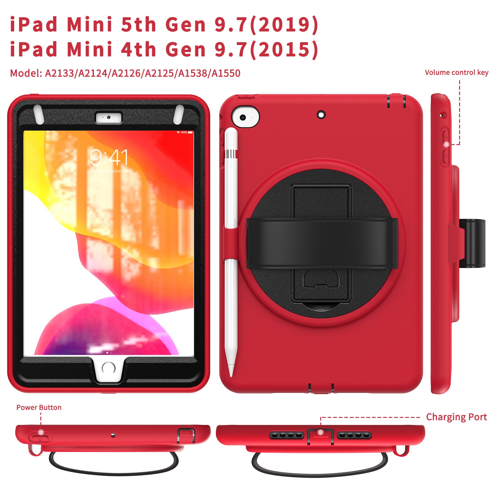 Oribox Morandi Case For Ipad Mini 54, Full Body Shockproof, 3 In 1 Drop Protection With 360A Kickstandhand Strap
