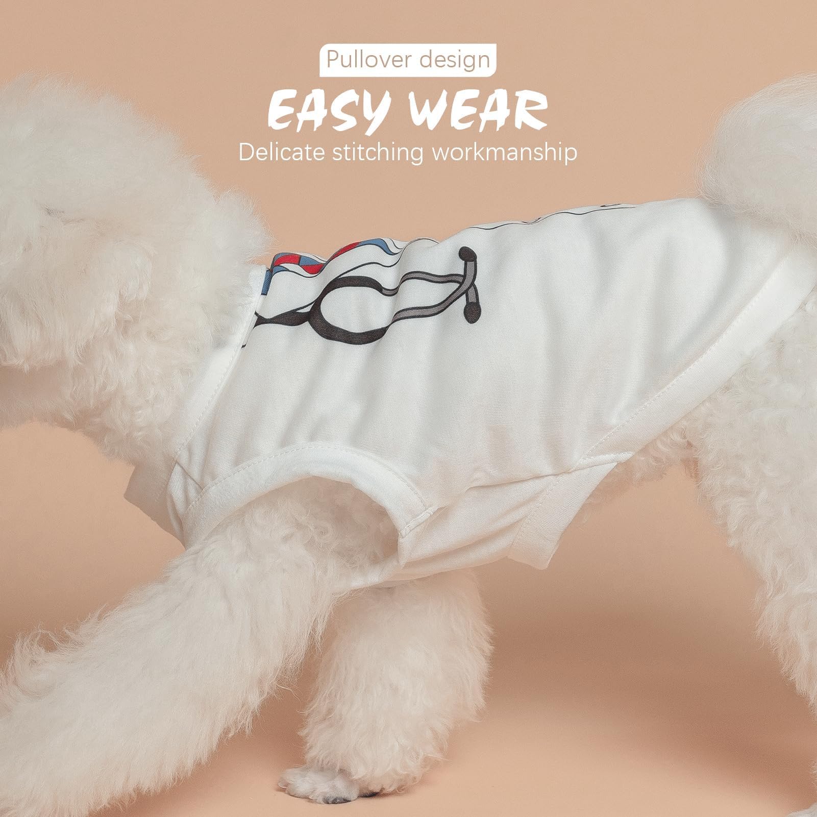 Bingpet Cute Doctor Costume Dog T-Shirt, Breathable Sleeveless Tank Top Vest & Sweatshirt For Small Medium Dogs(Chest Girth 15In