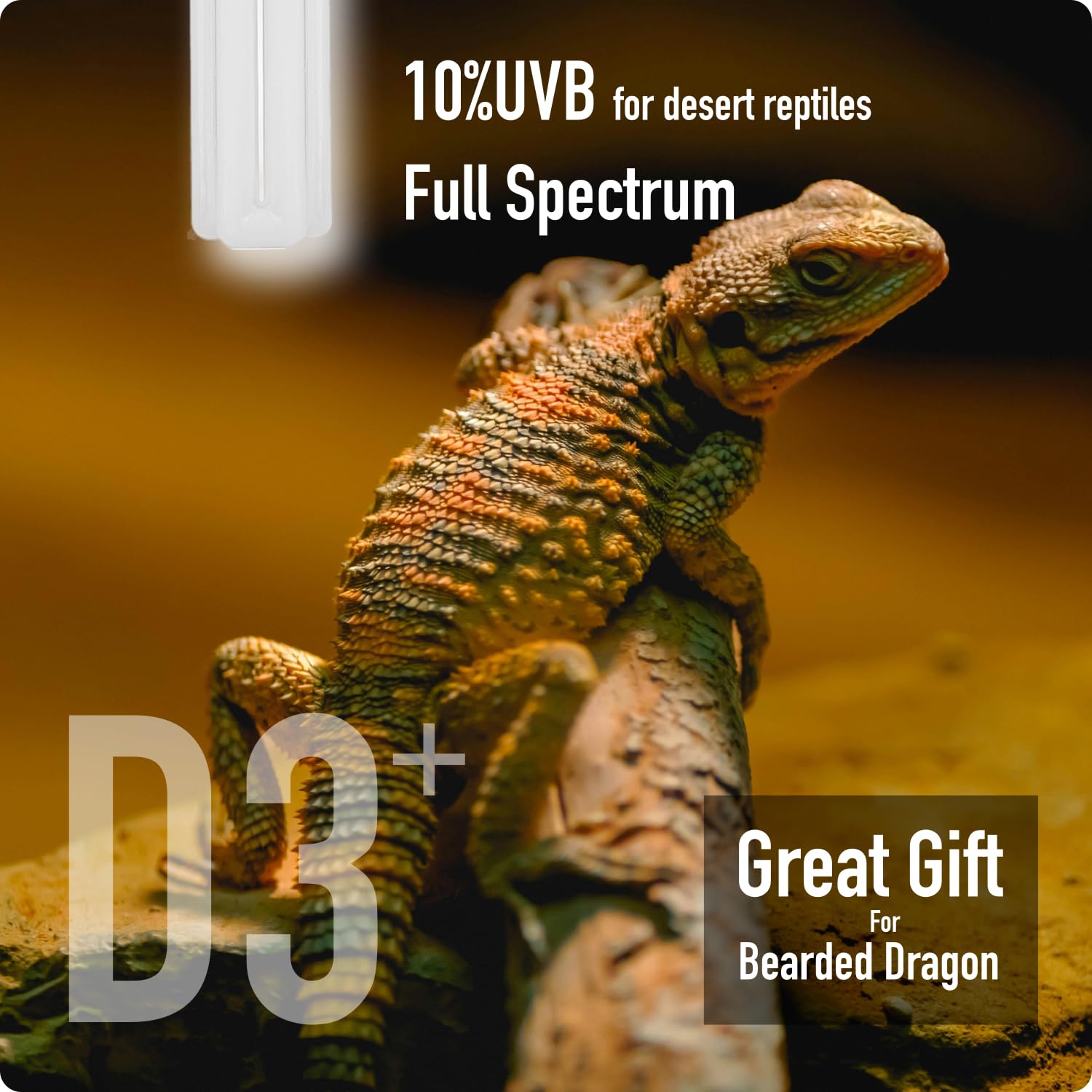 MRREPTILE UVB Reptile Light 13W 10.0 Bulb for Bearded Dragons - Glass, 5.0 UVB, Model MUB1305