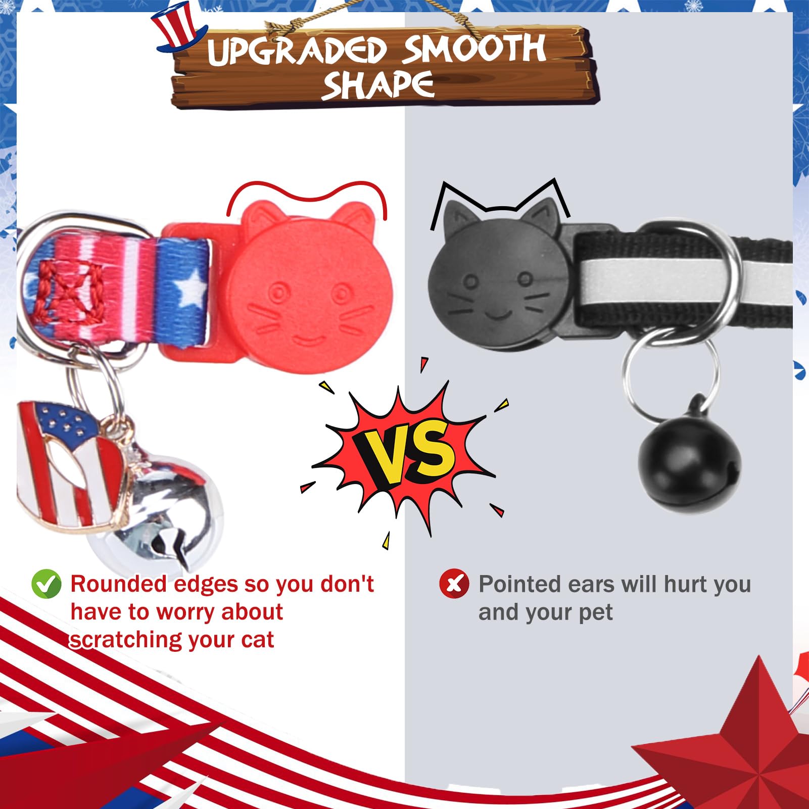 Pupteck Cat Collar With Bell Breakaway 3 Packs, Kitten Outfit With Bowtie For Boy Girl Small Pets, Puppy, Bunny Outfit Costume