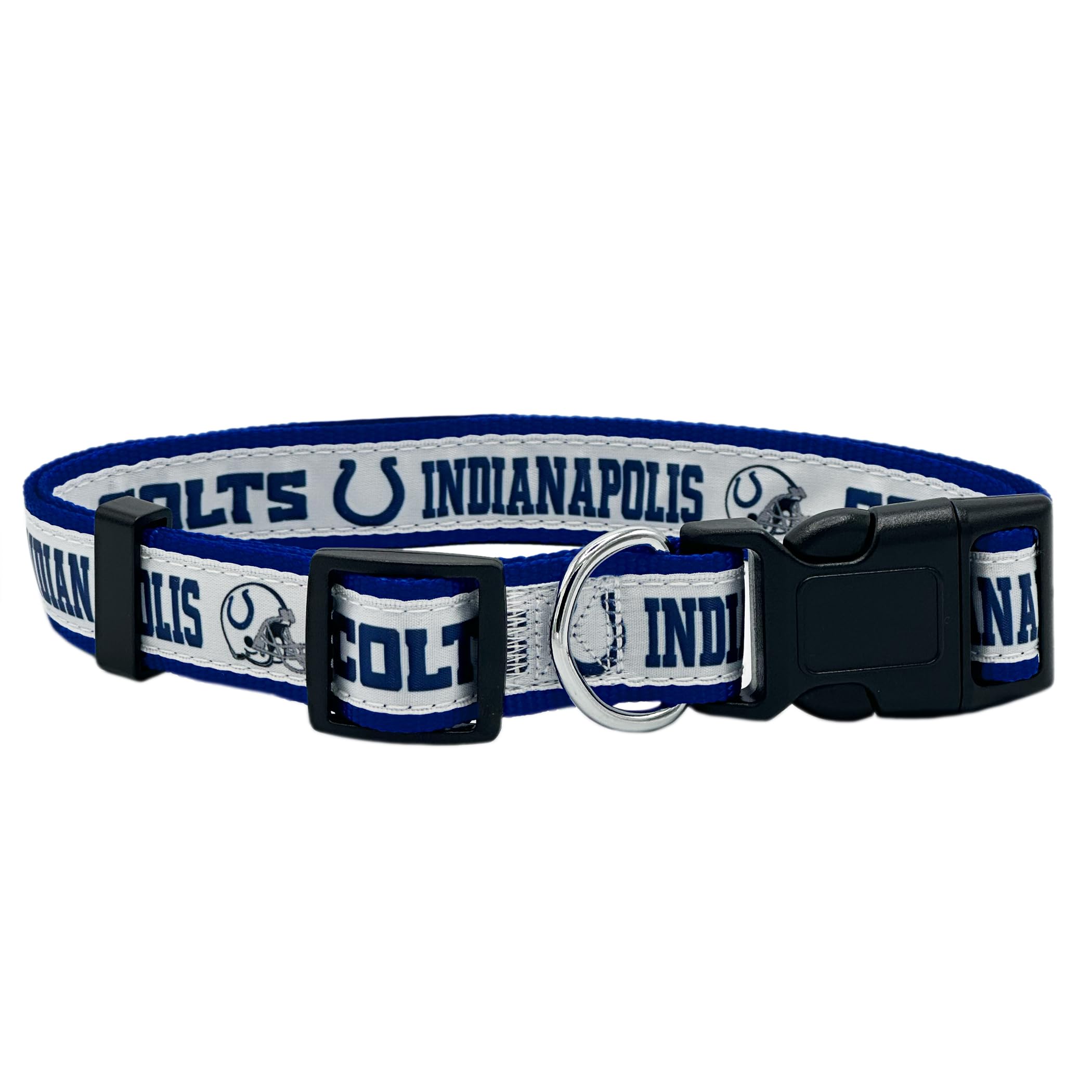 Pets First NFL Indianapolis Colts Licensed PET COLLAR, Large - Heavy-Duty, Strong, and Durable Dog Collar. Available in 31 Footb