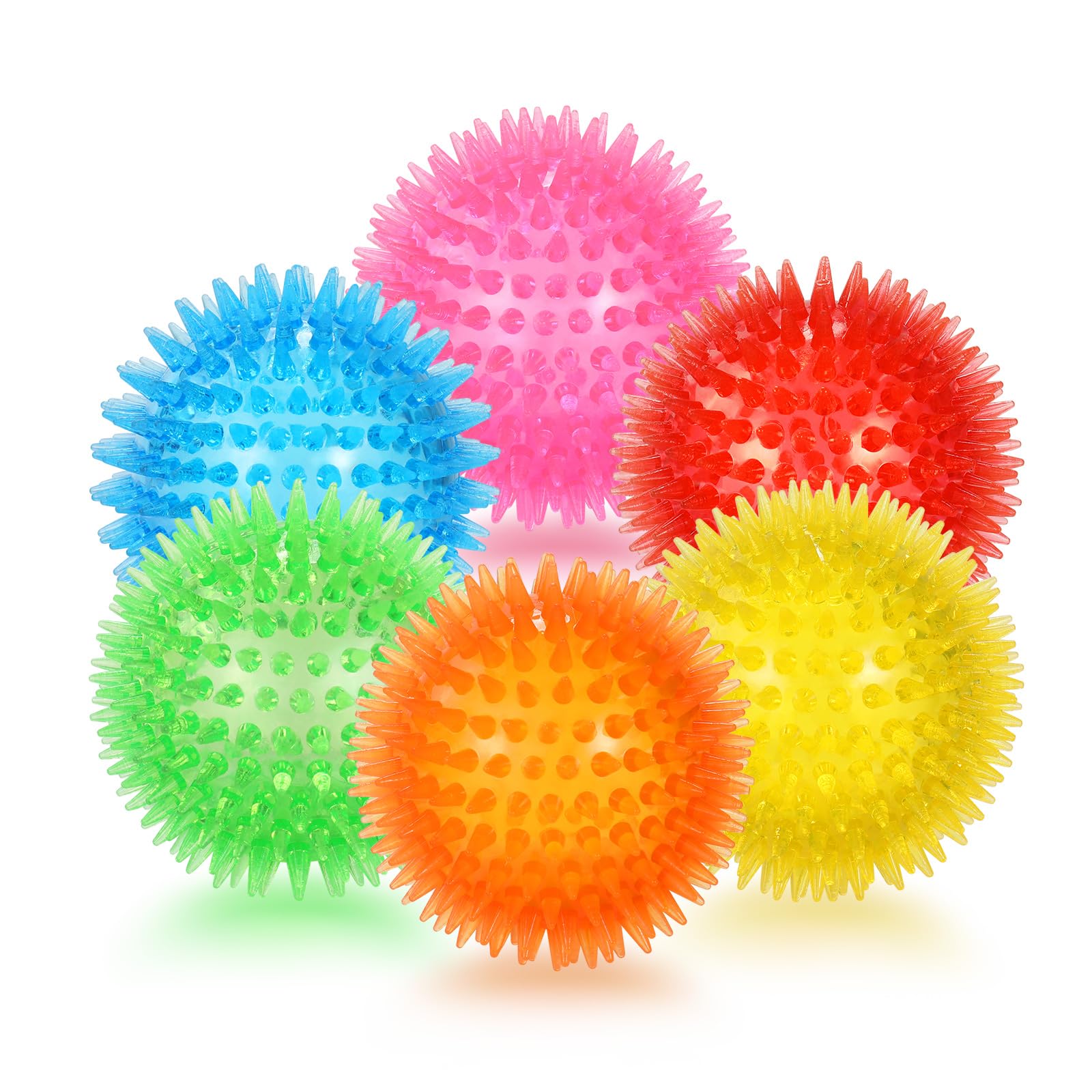 Petizer 6 Pack 3.5    Squeaky Dog Toy Balls, Floating Pool Balls, Spiky Dog Balls, Durable Interactive Fetch Toys For Puppy, Dog