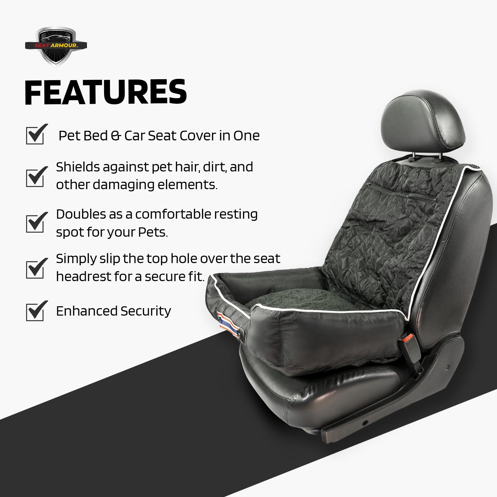 Comfort Black Pet Bed and Car Seat