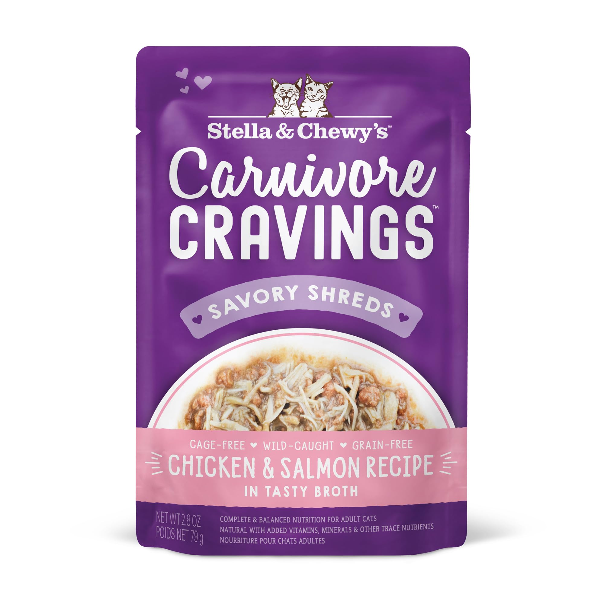 Stella & Chewys Carnivore Cravings Wet Cat Food - Premium Pouches - Grain Free, High Protein Chicken & Salmon - Perfect For Pic
